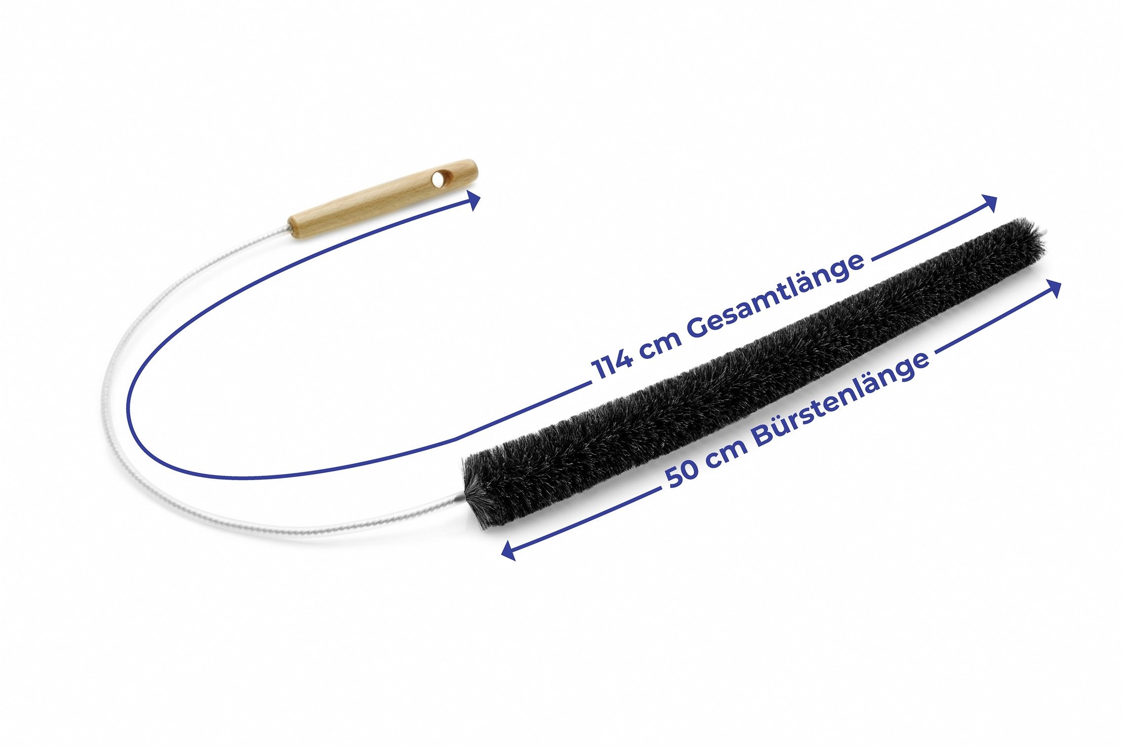 Maximex Reinigungsbürste Heizkörperbürste Ziegenhaar 50 cm, extra lang, schonende Reinigung kleinster Zwischenräume am Heizkörper