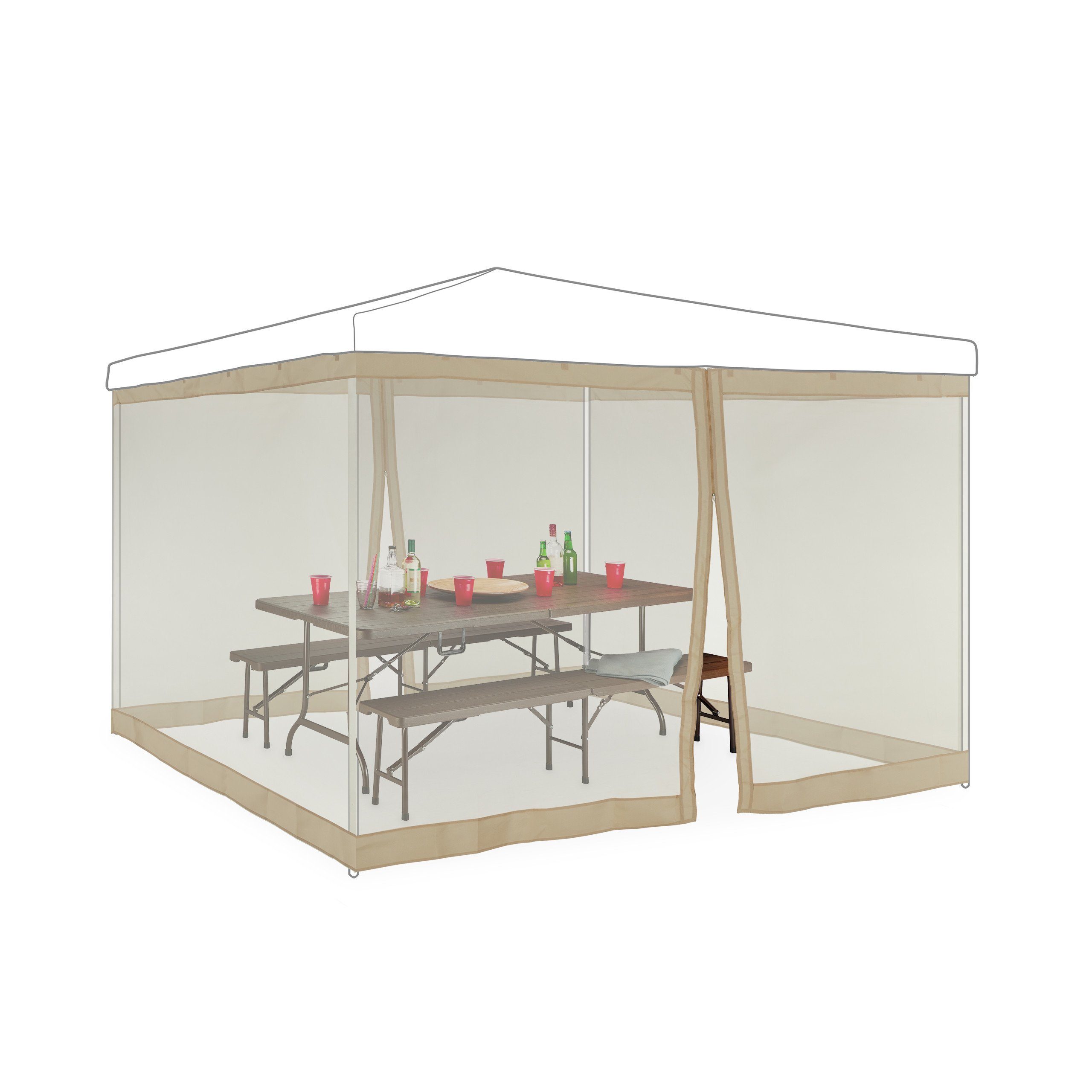 relaxdays Pavillonseitenteil Moskitonetz für 3x3m Pavillon günstig online kaufen