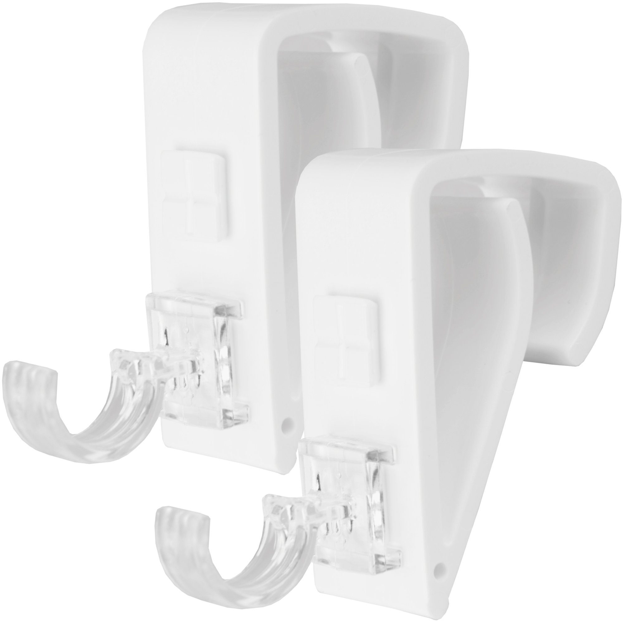 2 Stück Gardinenstangenhalter Ohne Bohren - Weiß Für Stangen Bis 4cm