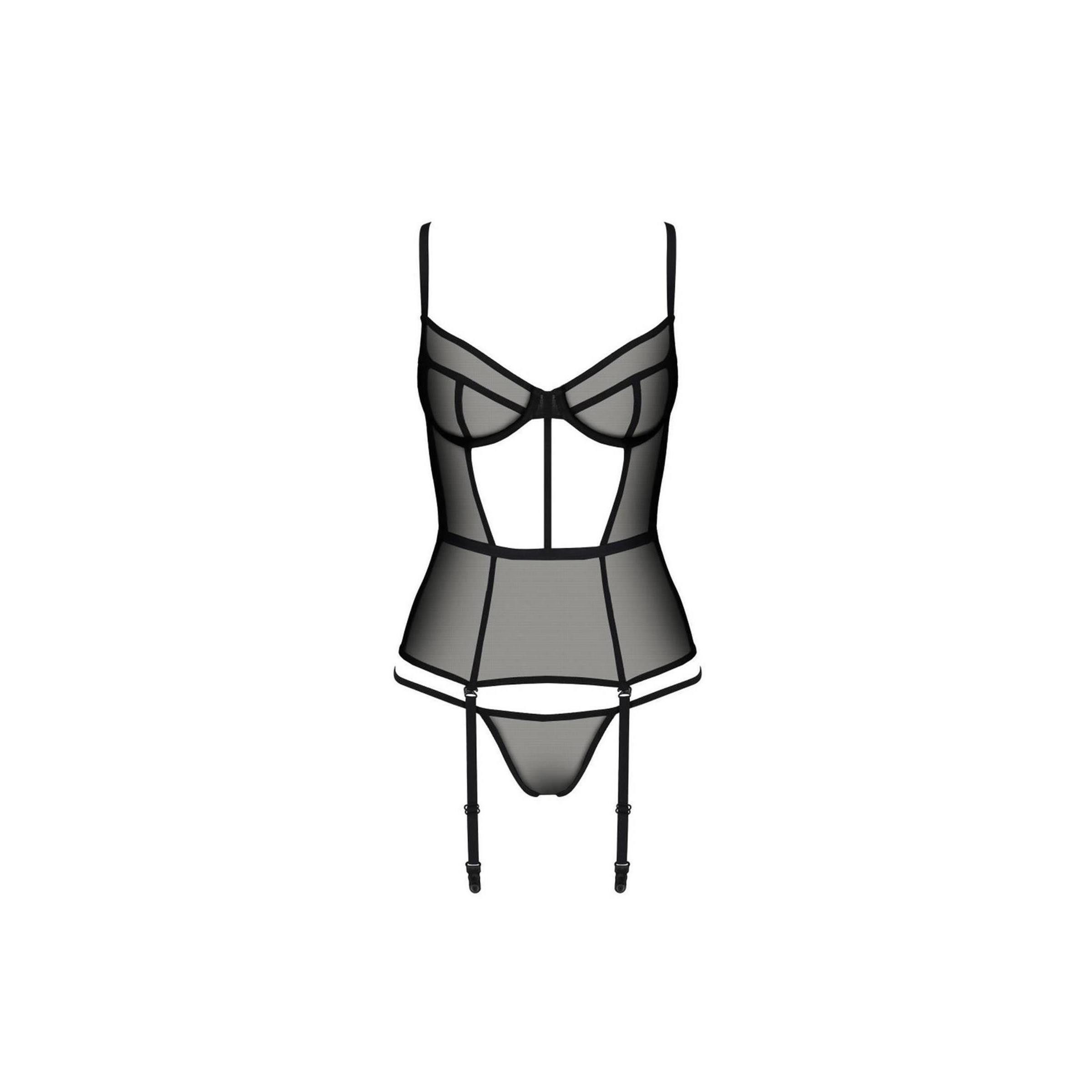 Passion Eco Collection Corsage PE ECO Varella corset black - (L/XL,S/M,XXL)