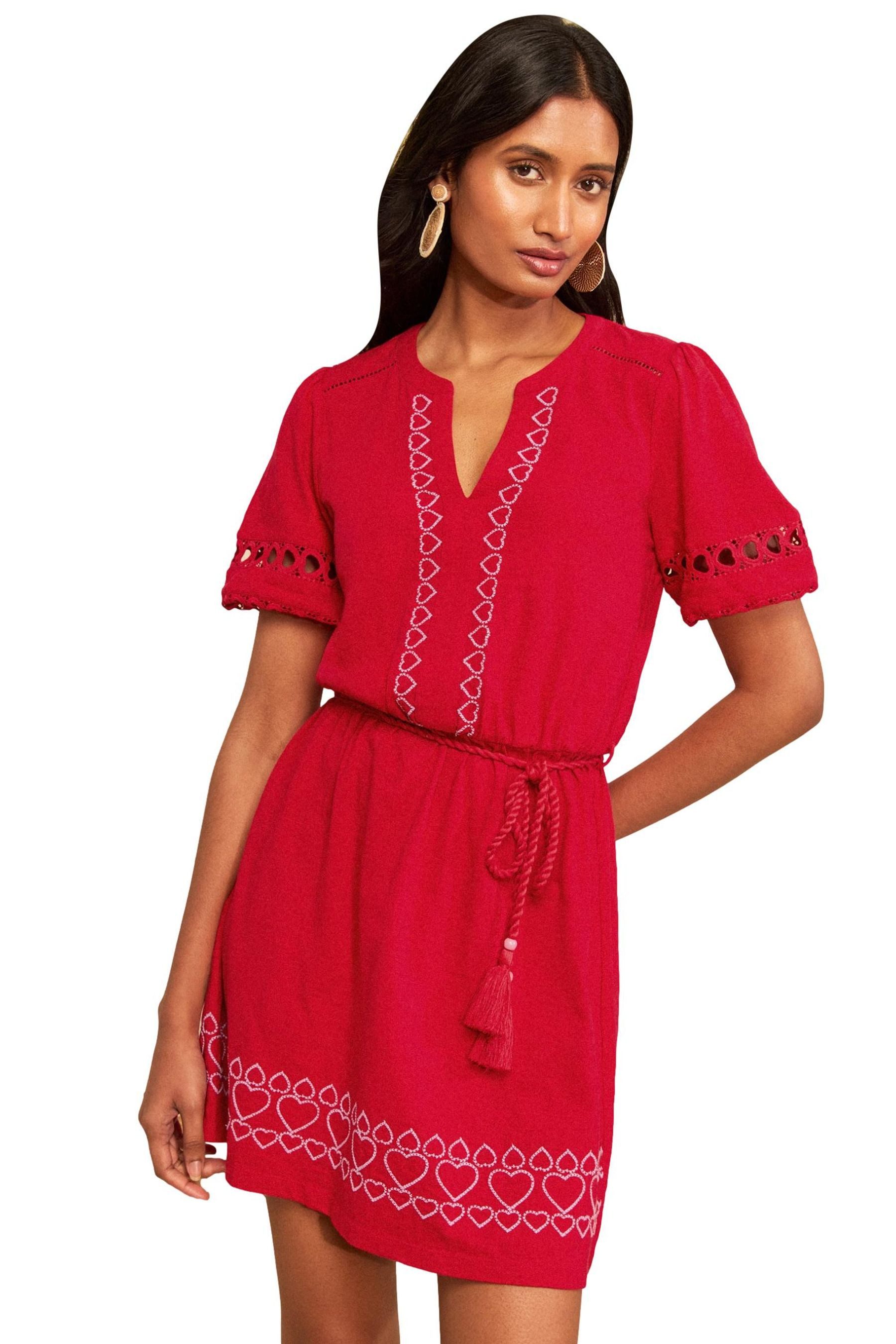 Love & Roses Jerseykleid Love & Roses Minikleid mit Schlitzausschnitt (1-tlg)