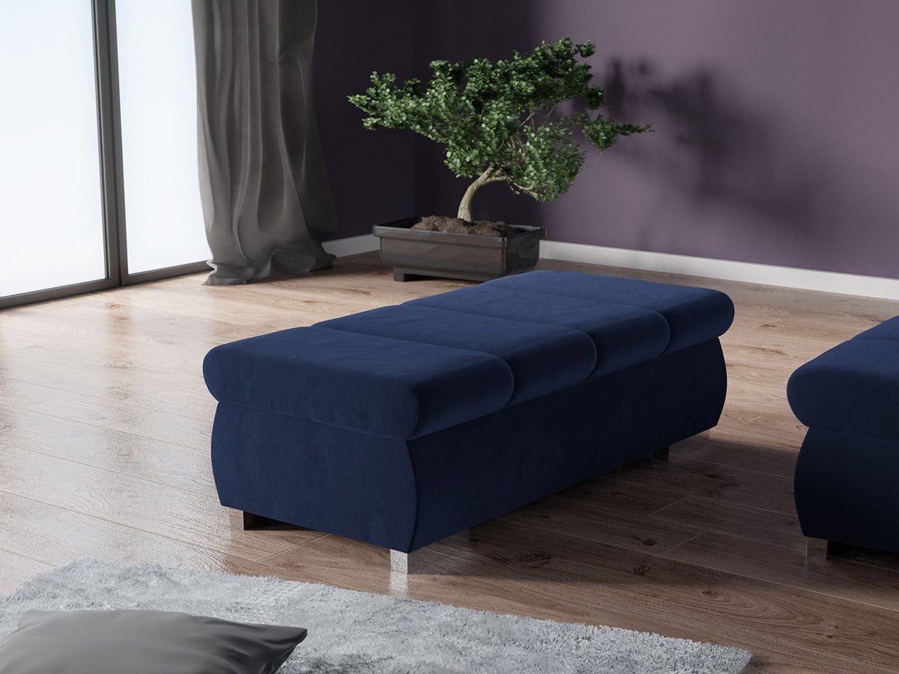 MIRJAN24 Polsterhocker Bangkok Groß, Holzkonstruktion, 120x60x39 günstig online kaufen