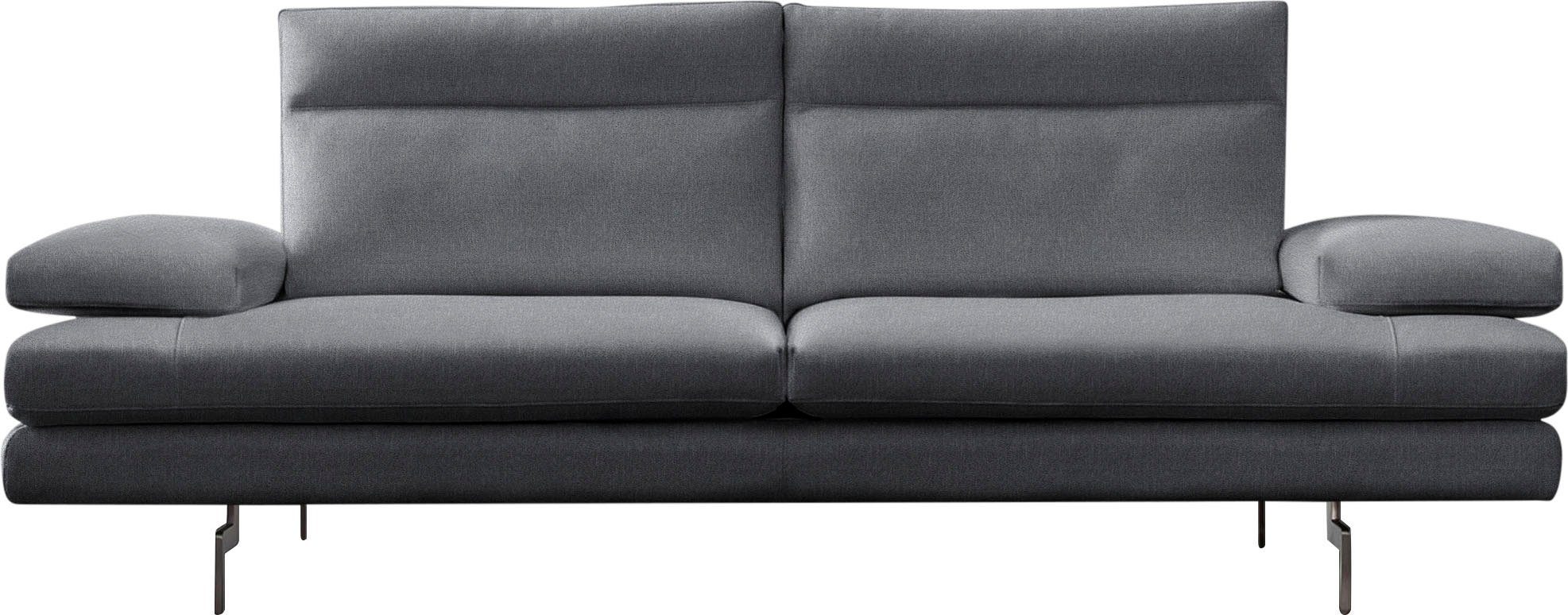 CALIA ITALIA 3,5-Sitzer Toby Wing, 228 cm breit, Designsofa mit erstklassigem Sitzkomfort, inklusive Sitztiefenverstellung, Füße in Chrom glänzend