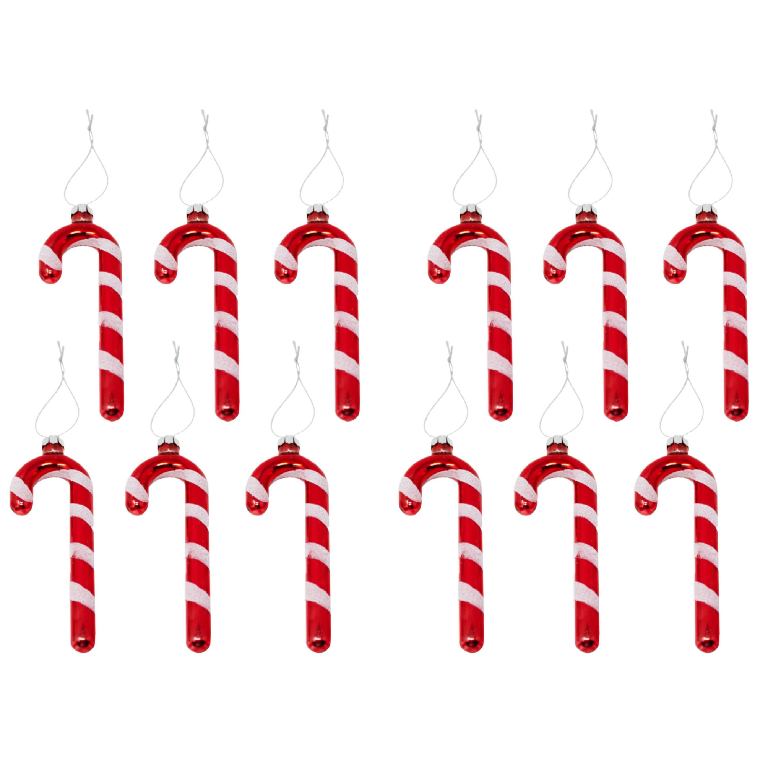 Zuckerstangen-Anhänger ToCi Echtglas Christbaumschmuck Weihnachtskugeln Baumschmuck-Set aus