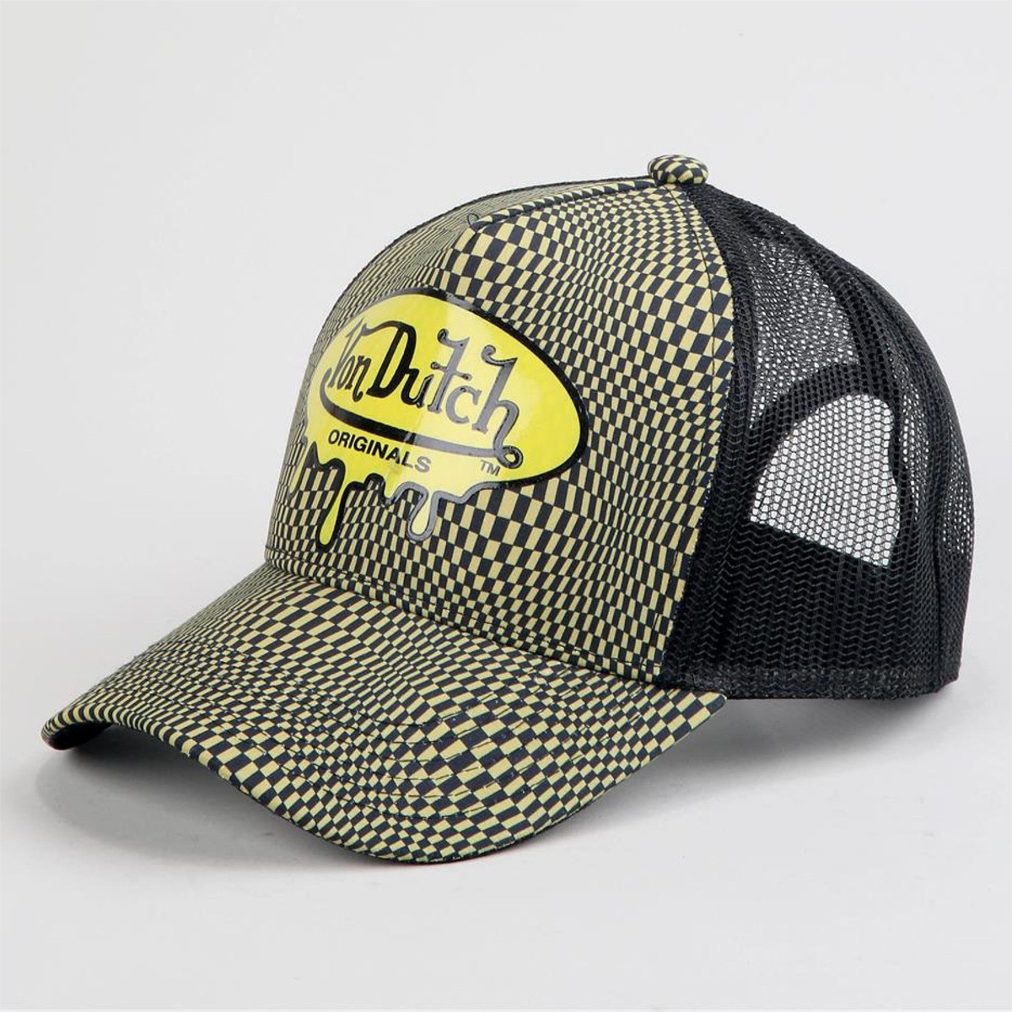 Von Dutch Trucker Cap Von Dutch Originals HFT Trucker Cap Gold Check/Black (Basecap, Meshcap, Trucker Kappe)