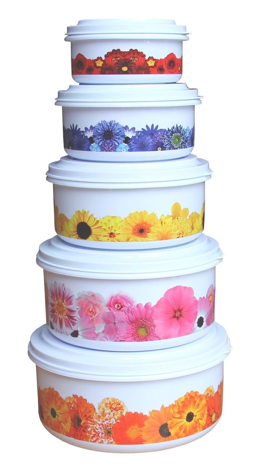 BURI Mikrowellenbehälter Vorratsdosen 5er-Set Mikrowellendosen Frischhaltedosen, Kunststoff