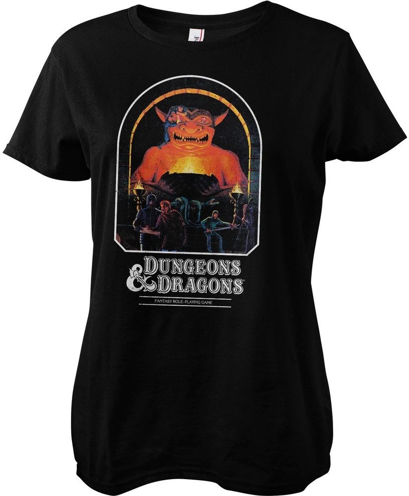 DUNGEONS & DRAGONS T-Shirt Dungeons & Dragons Fantasy Role-Playing Game Girly Tee