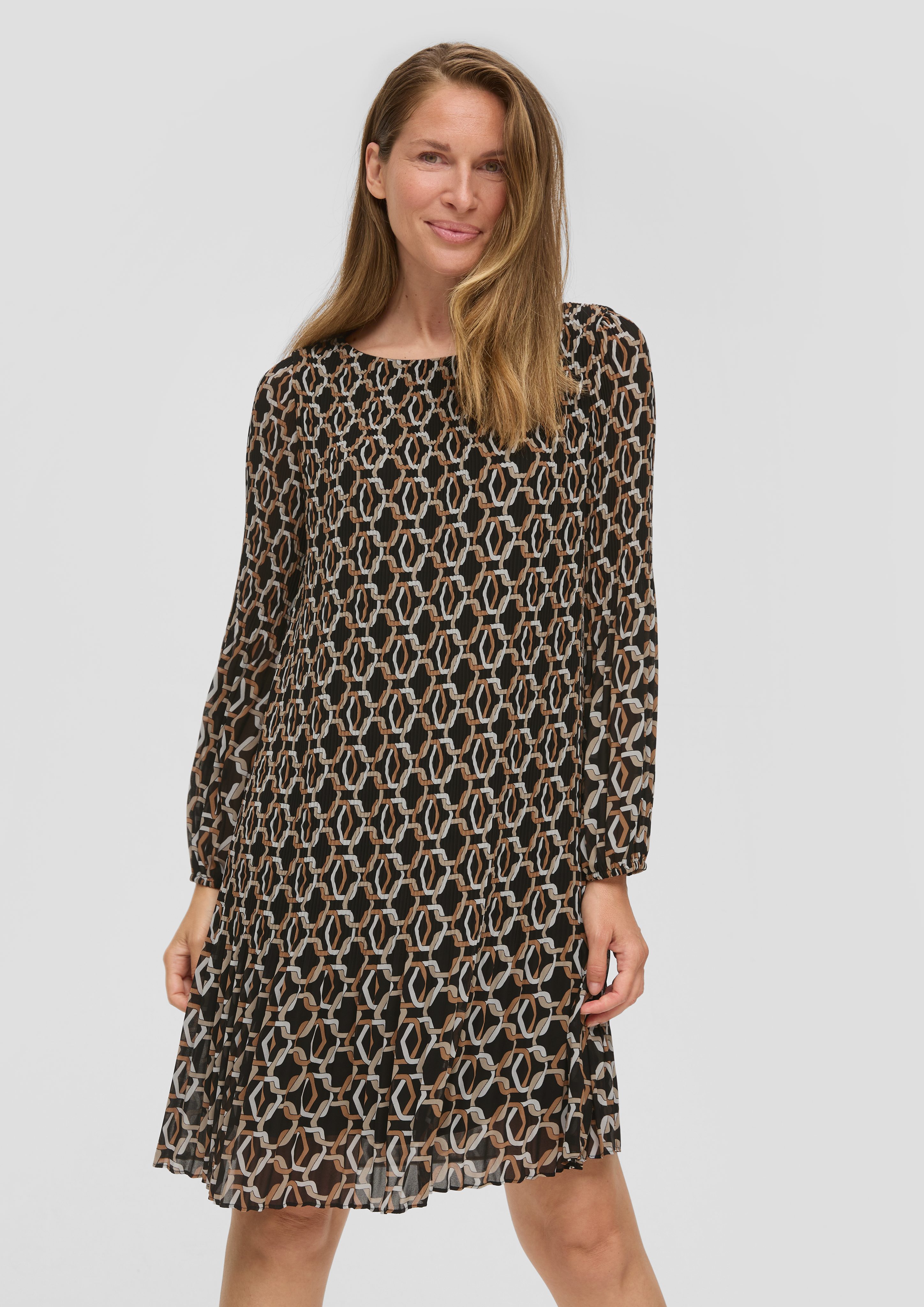 s.Oliver BLACK LABEL Maxikleid Plissiertes Chiffonkleid günstig online kaufen
