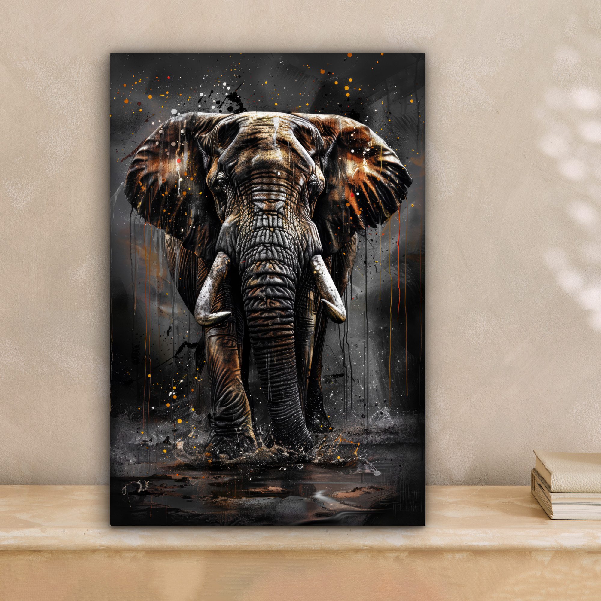 OneMillionCanvasses® Leinwandbild Elefant - Aquarell - Wildtiere - Luxus, F günstig online kaufen