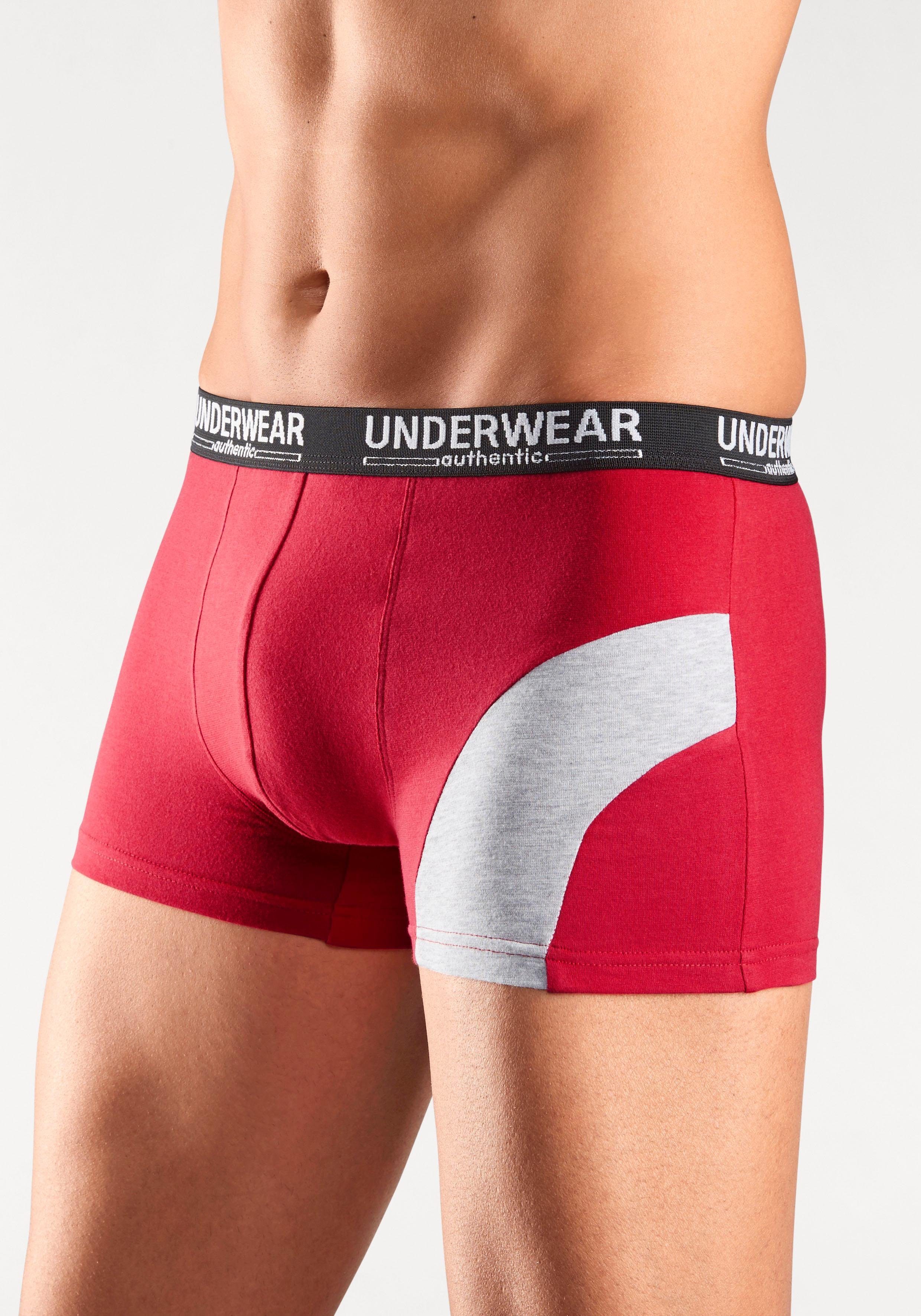 Einsatz UNDERWEAR (Packung, schwarz, kontrastfarbenen mit AUTHENTIC rot, blau Boxer grün, 4-St)