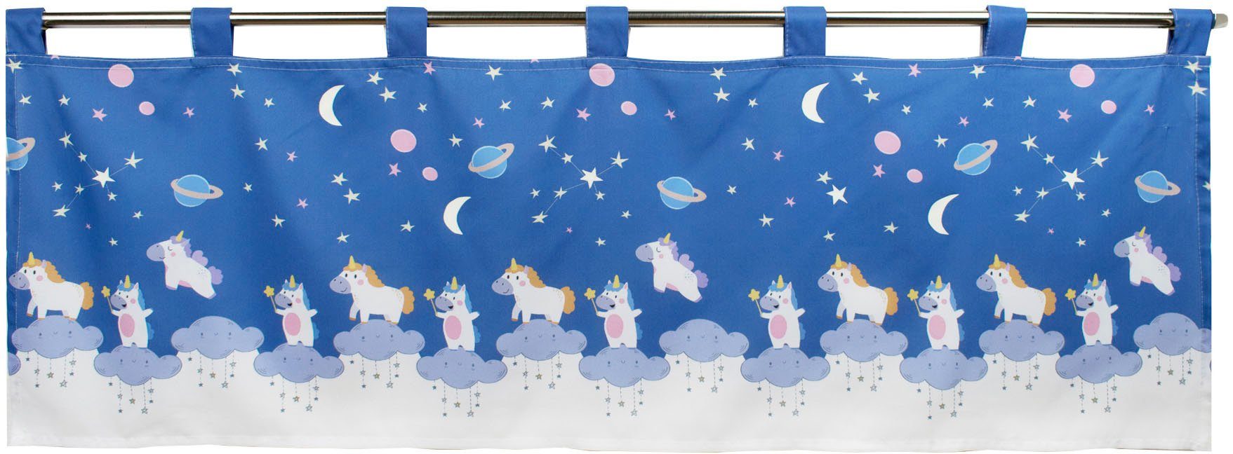 Delindo Lifestyle Scheibengardine Einhorn (1 St), Schlaufen, blickdicht, Leuchtet in der Nacht