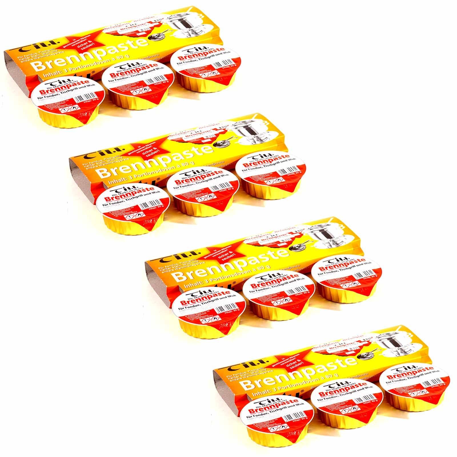 Till Fondue 12x Sicherheitsbrennpaste Brennpaste Paste Brenngel Speisenwärmer, Ethanol a 80g