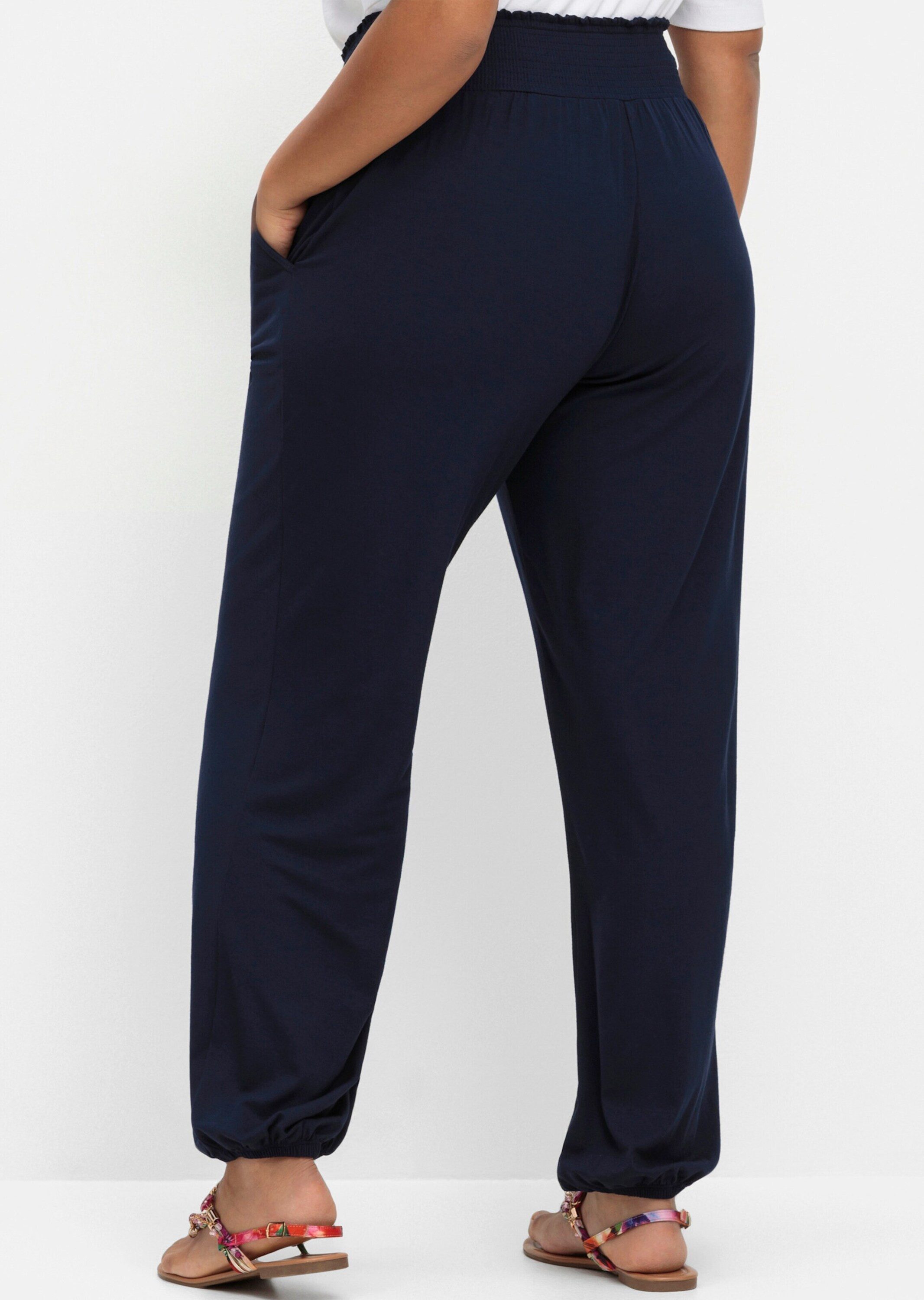 Sheego Jerseyhose Schlupfhose mit Smokbund und Gummibündchen günstig online kaufen