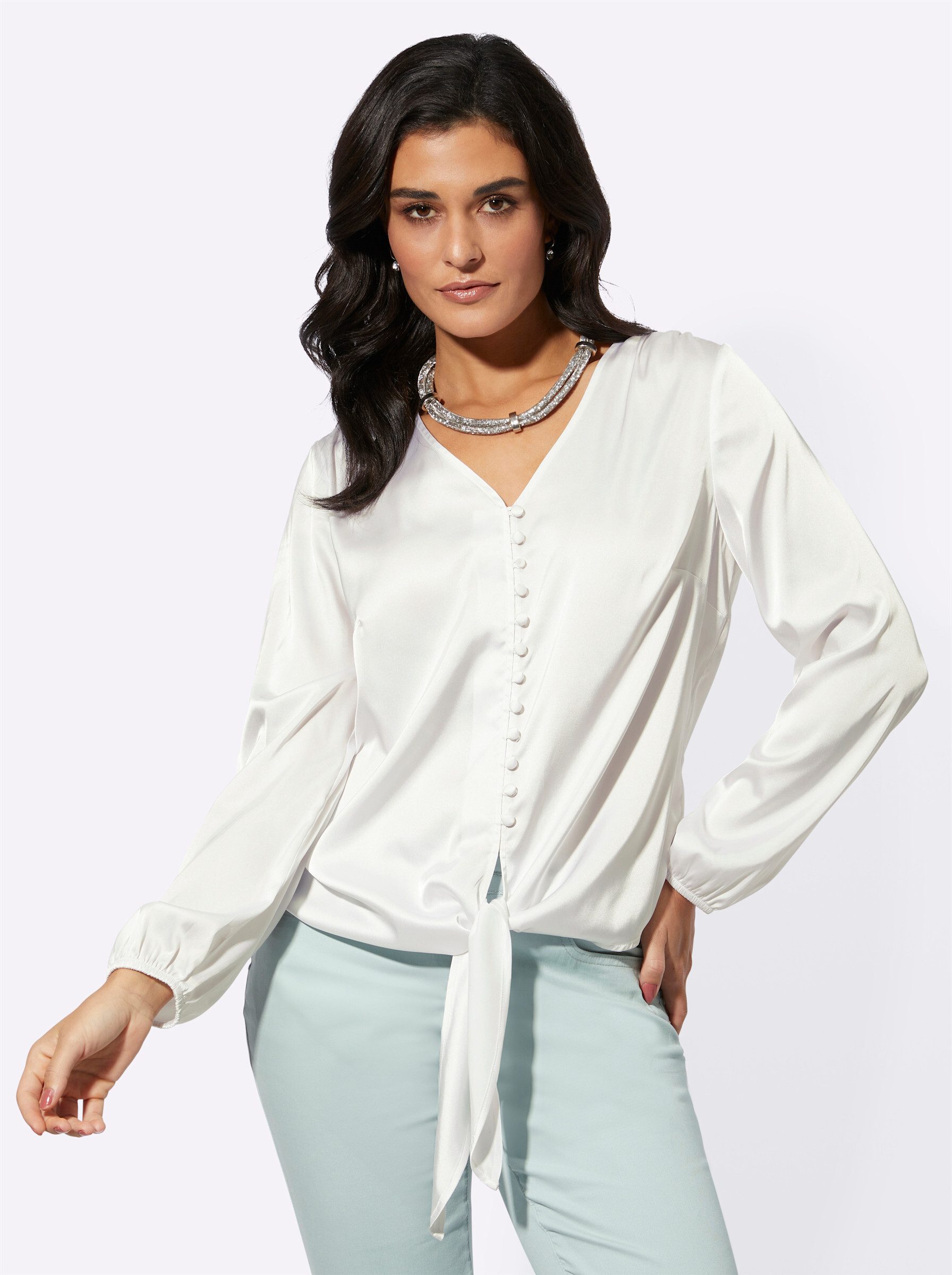 Klassische Bluse Satinbluse