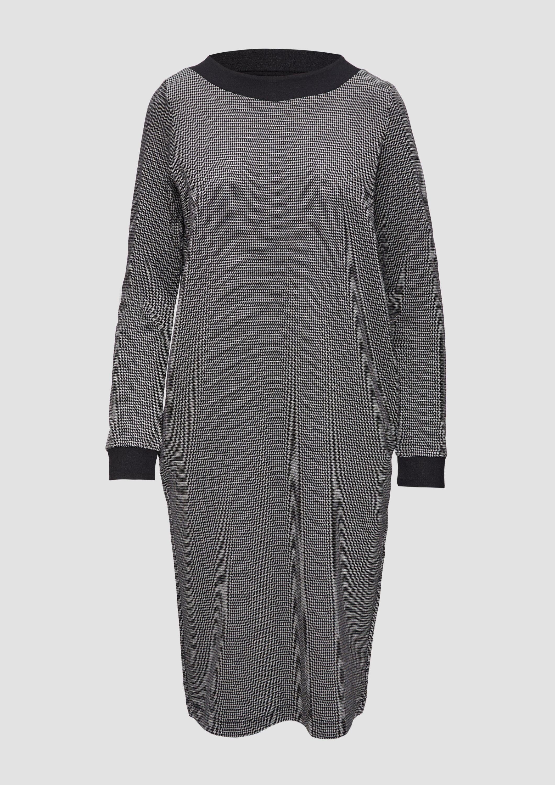 s.Oliver Minikleid Kleid Kleid mit Hahnentrittmuster und seitlichen Eingrifftaschen