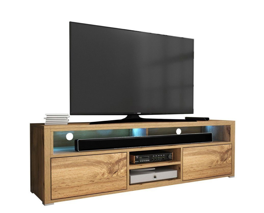 Luxusbetten24 TV-Board TV-Lowboard Credenza, mit LED-Beleuchtung und Eichen günstig online kaufen