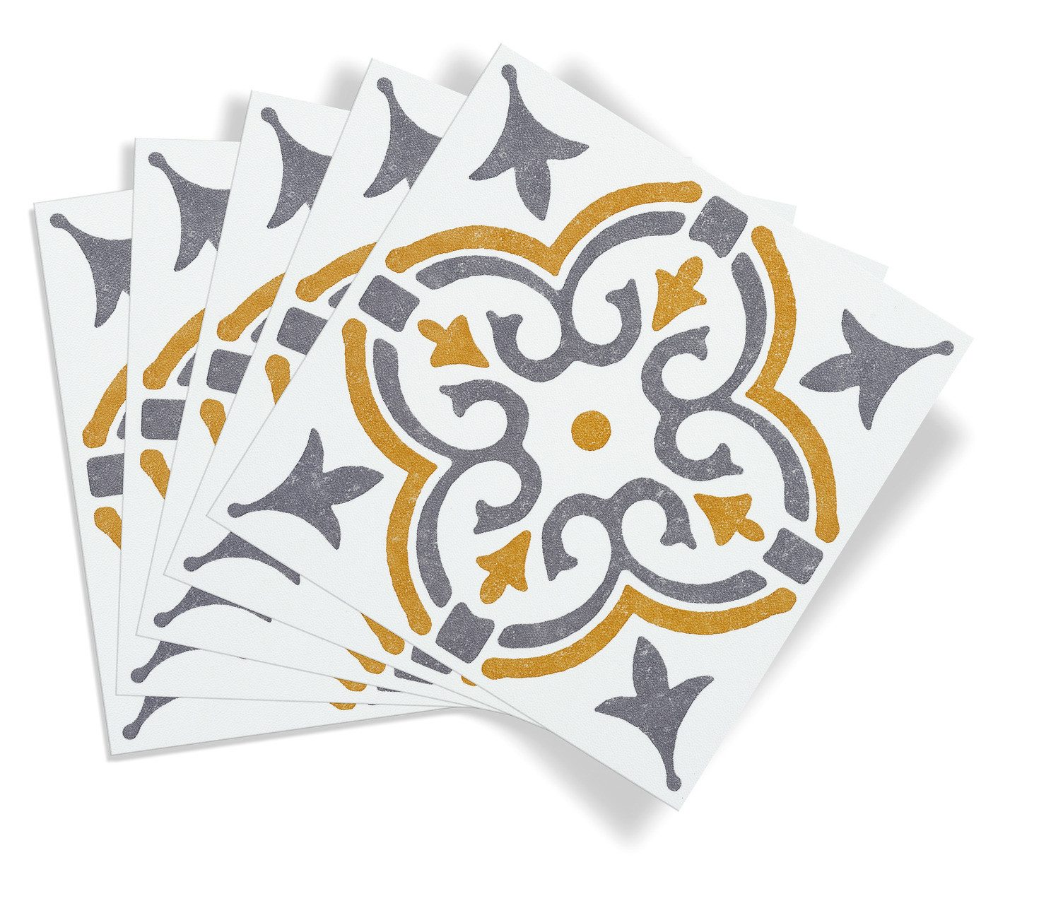 d-c-fix Wandfliese Jamila gold, Strapazierfähiger Vinyl-Wandbelag 15,25x15,25, Jamila gold