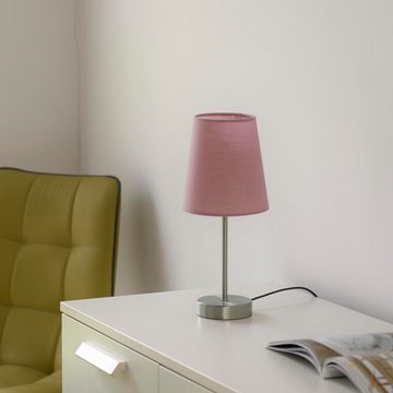 click-licht Tischleuchte Tischleuchte Heinrich in Silber und Rosa E14, keine Angabe, Leuchtmittel enthalten: Nein, warmweiss, Tischleuchte, Nachttischlampe, Tischlampe