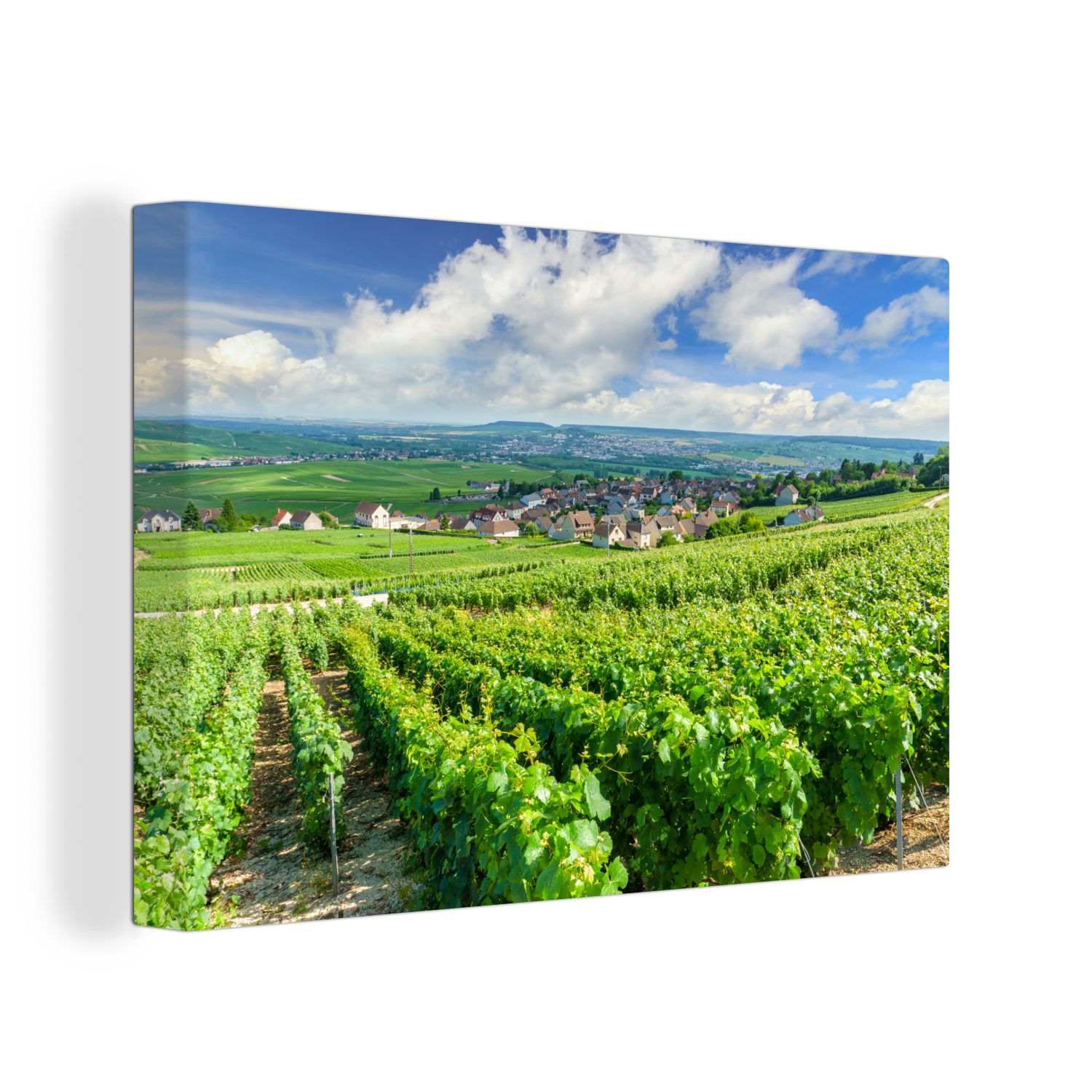 St), mit Weinberg Leinwandbild cm (1 Wanddeko, Wandbild 30x20 OneMillionCanvasses® in Aufhängefertig, Landschaft Frankreich, Leinwandbilder,