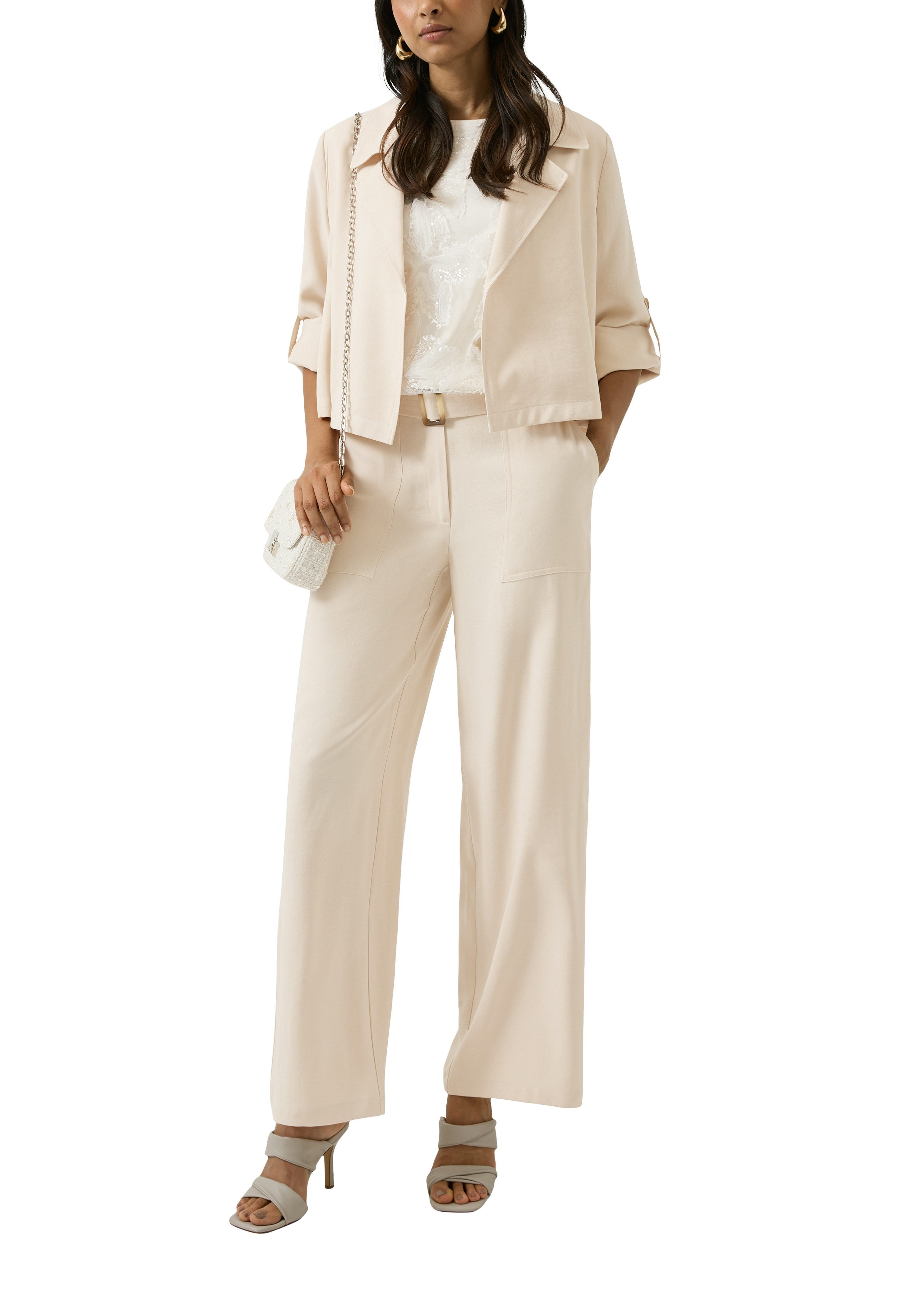 s.Oliver BLACK LABEL Kurzblazer mit Halbarm und ohne Verschluss