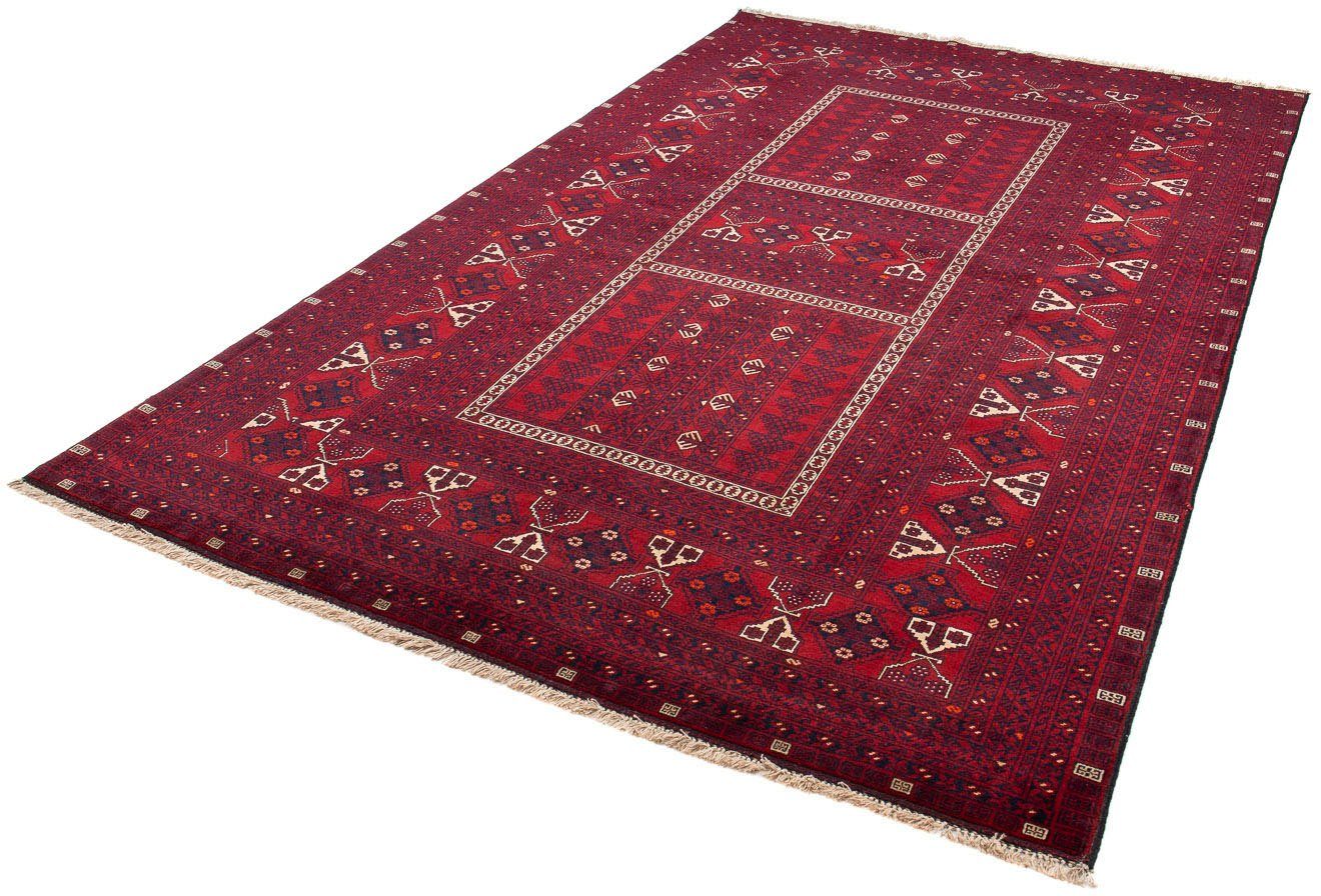 Orientteppich Turkaman - rechteckig, dunkelrot, mm, Zertifikat Handgeknüpft, cm mit morgenland, Wohnzimmer, 6 158 Höhe: x Einzelstück - 244