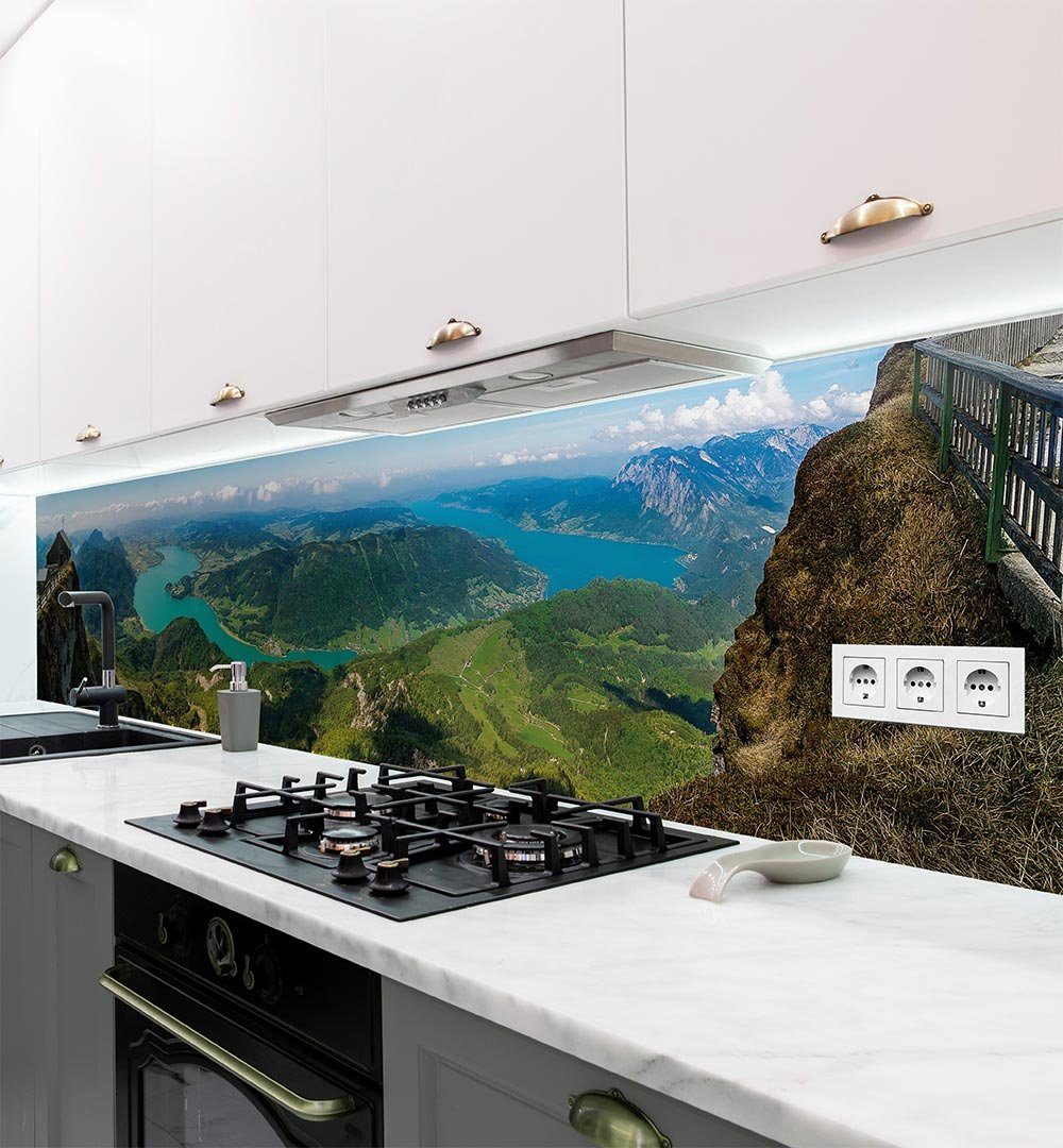 MyMaxxi Dekorationsfolie Küchenrückwand Landschaft Blick vom Gipfel selbstklebend