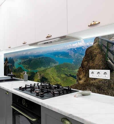 MyMaxxi Dekorationsfolie Küchenrückwand Landschaft Blick vom Gipfel selbstklebend