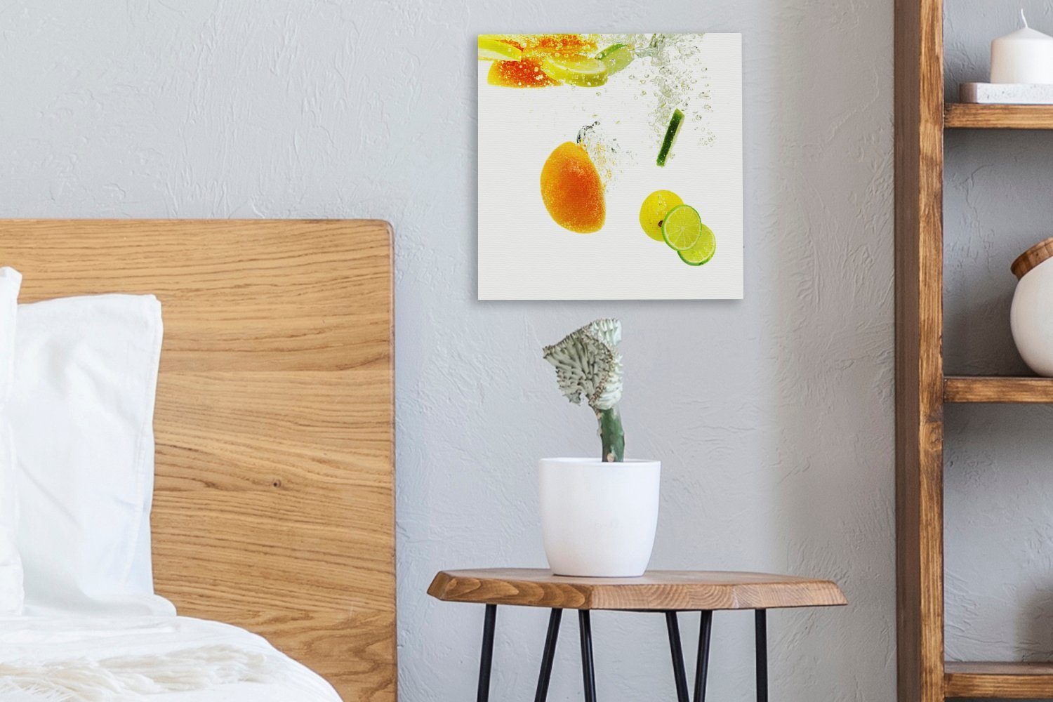 Frisch Leinwandbild - St), für Wohnzimmer Bilder Wasser Schlafzimmer - OneMillionCanvasses® Leinwand (1 Obst,