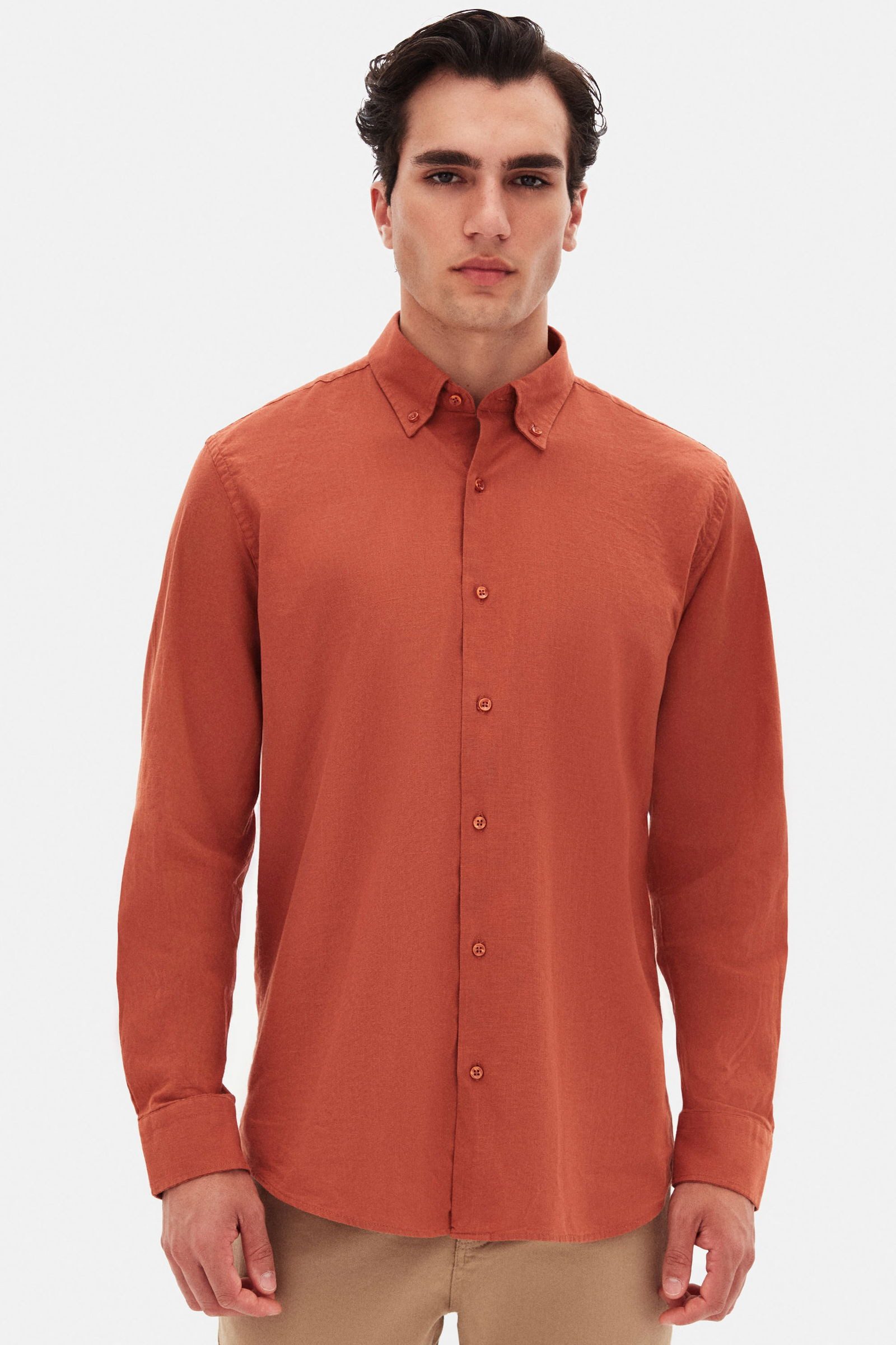 D'S DAMAT Leinenhemd Ds Damat Comfort Button-Down-Kragen Entspannter Schnitt Leinenoptik 10 – Bild 2 von 5