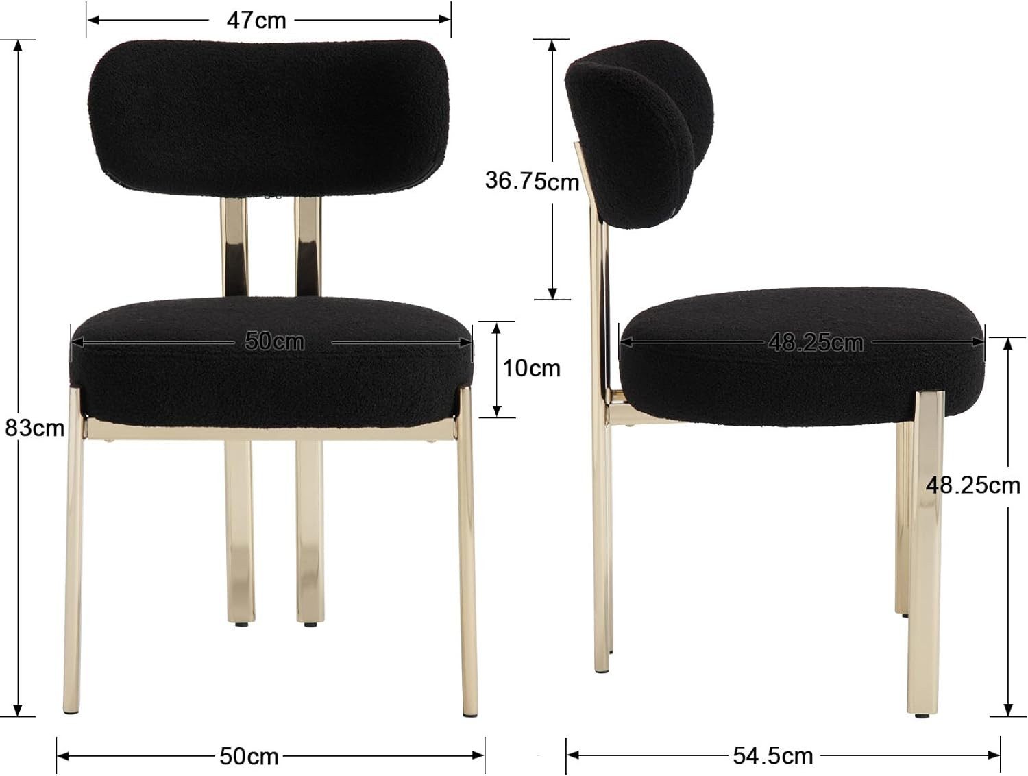 WAHSON OFFICE CHAIRS Esszimmerstuhl aus Teddystoff 2er Set Küchenstuhl mit günstig online kaufen