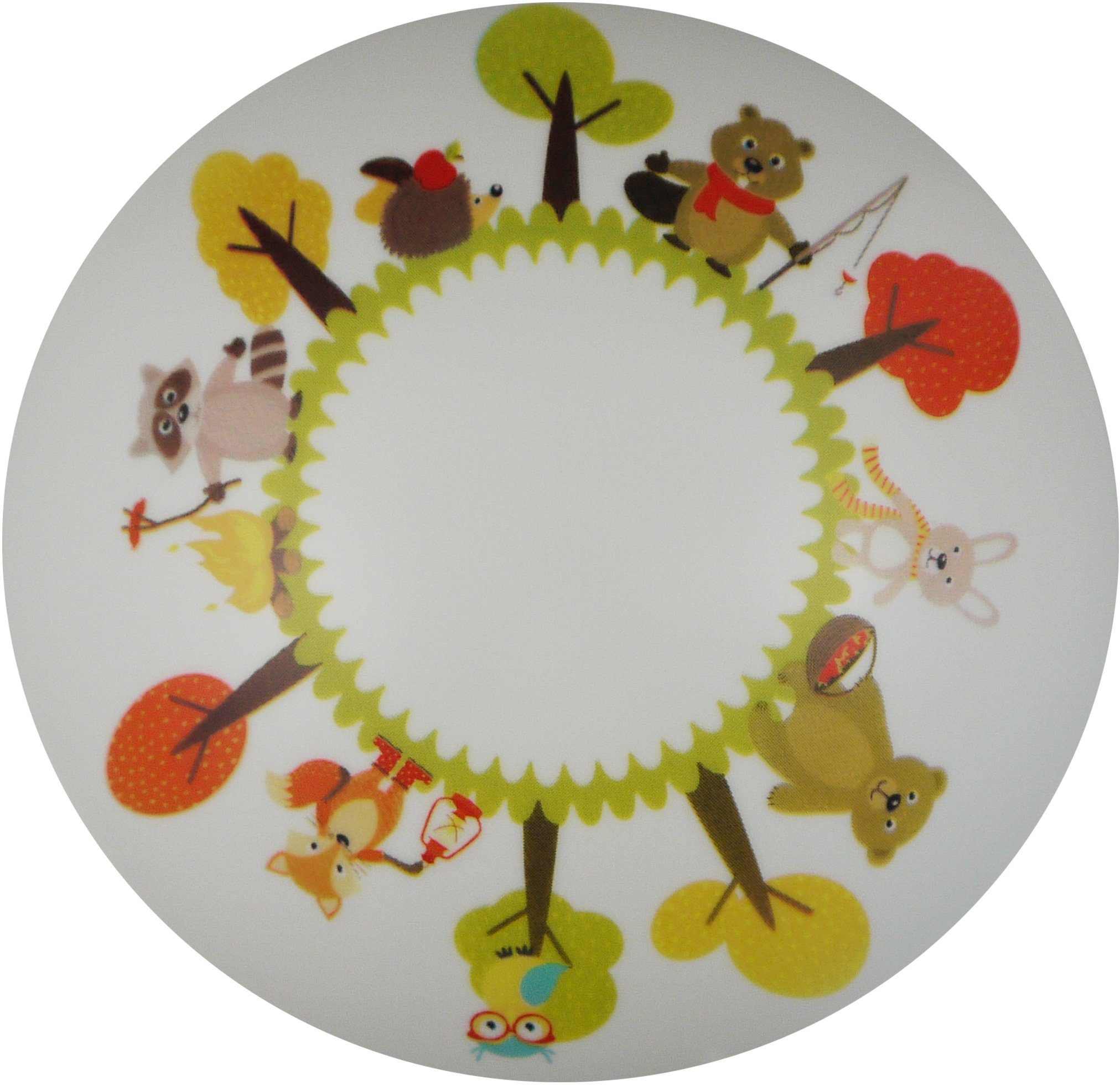 niermann Deckenleuchte Lustige Waldtiere, ohne Leuchtmittel, Deckenschale L günstig online kaufen