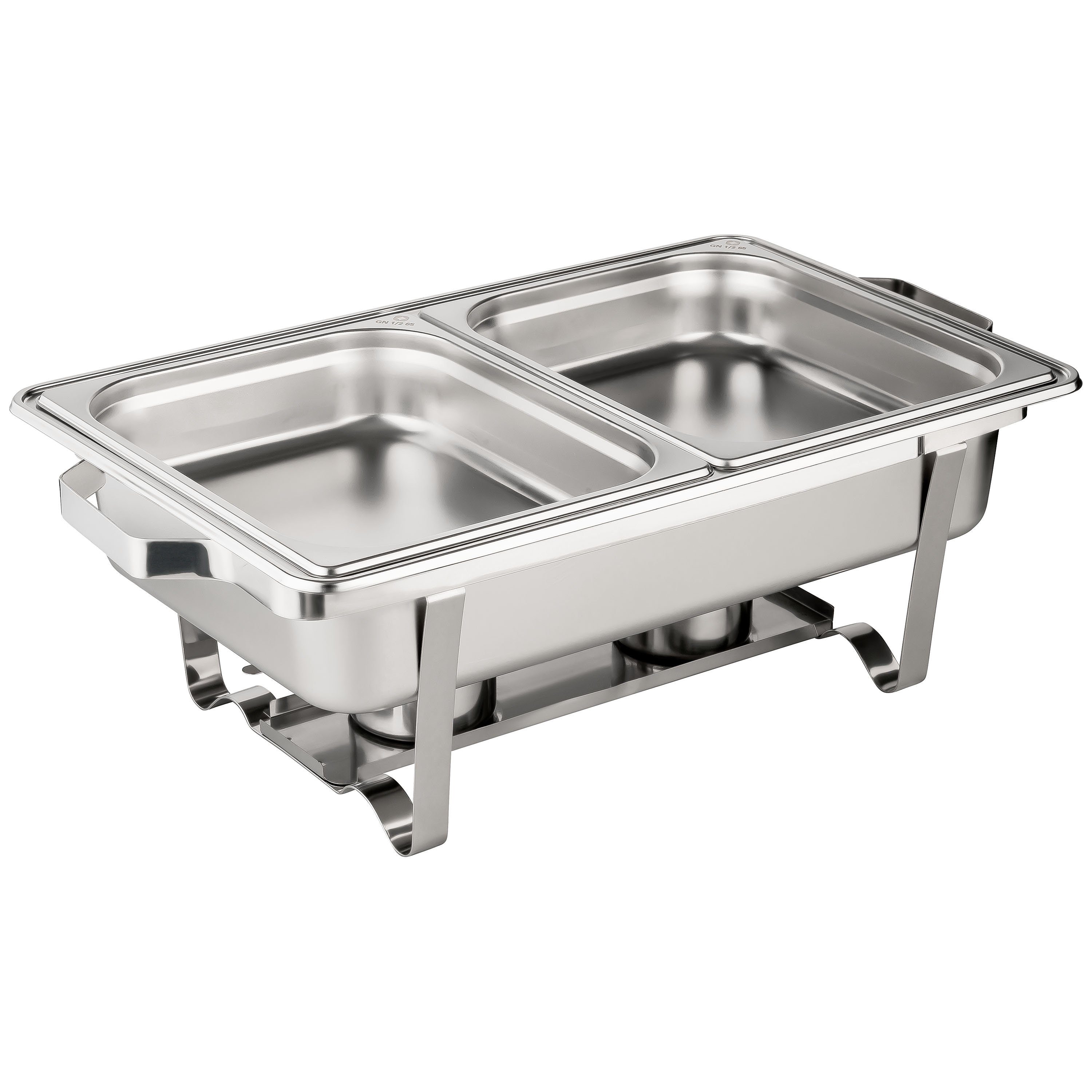 Morleos Speisenwärmer Speisewärmer Chafing Dish GN 1/2 Catering Behälter, Basic, 2x GN 1/2 Behälter