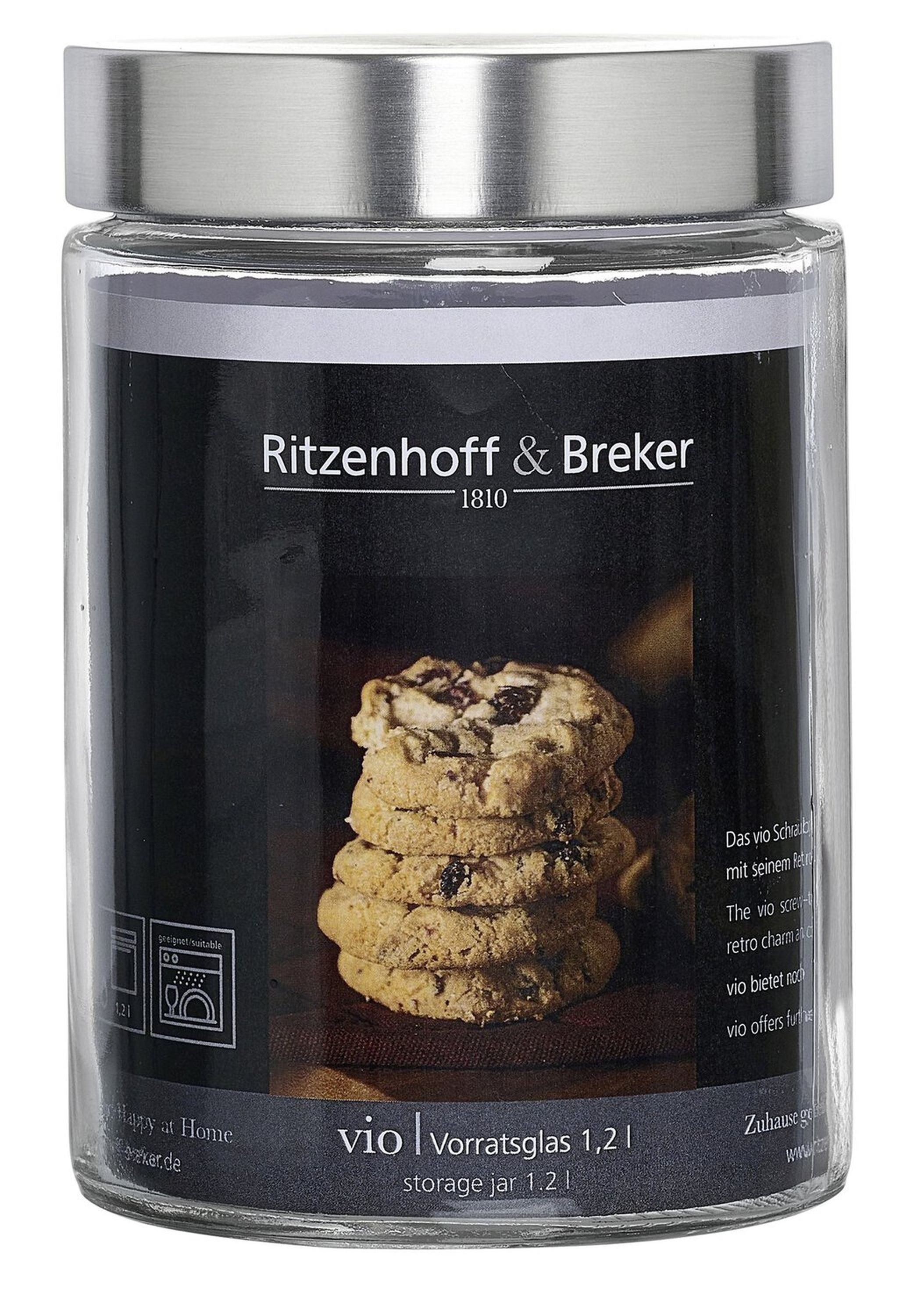 Ritzenhoff & Breker Vorratsdose Vorratsglas Vio aus Glas 1,2 Liter klar, Glas