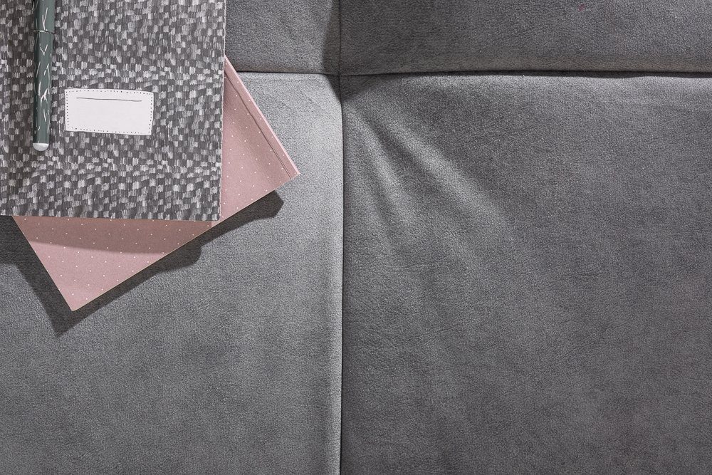 Couch · · riess-ambiente 320cm Ecksofa Wohnzimmer Samt inkl. Teile, · Kissen Modern · · L-Form XXL Design 1 Einzelartikel DECADENCIA silbergrau,