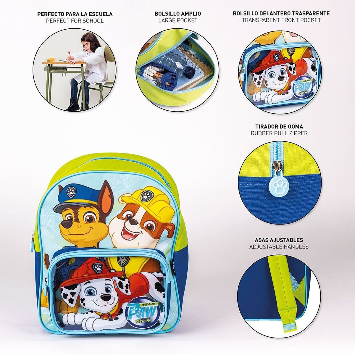 x Blau Paw Patrol The PATROL 30 cm 25 12 Kinder-Rucksack Rucksack x PAW