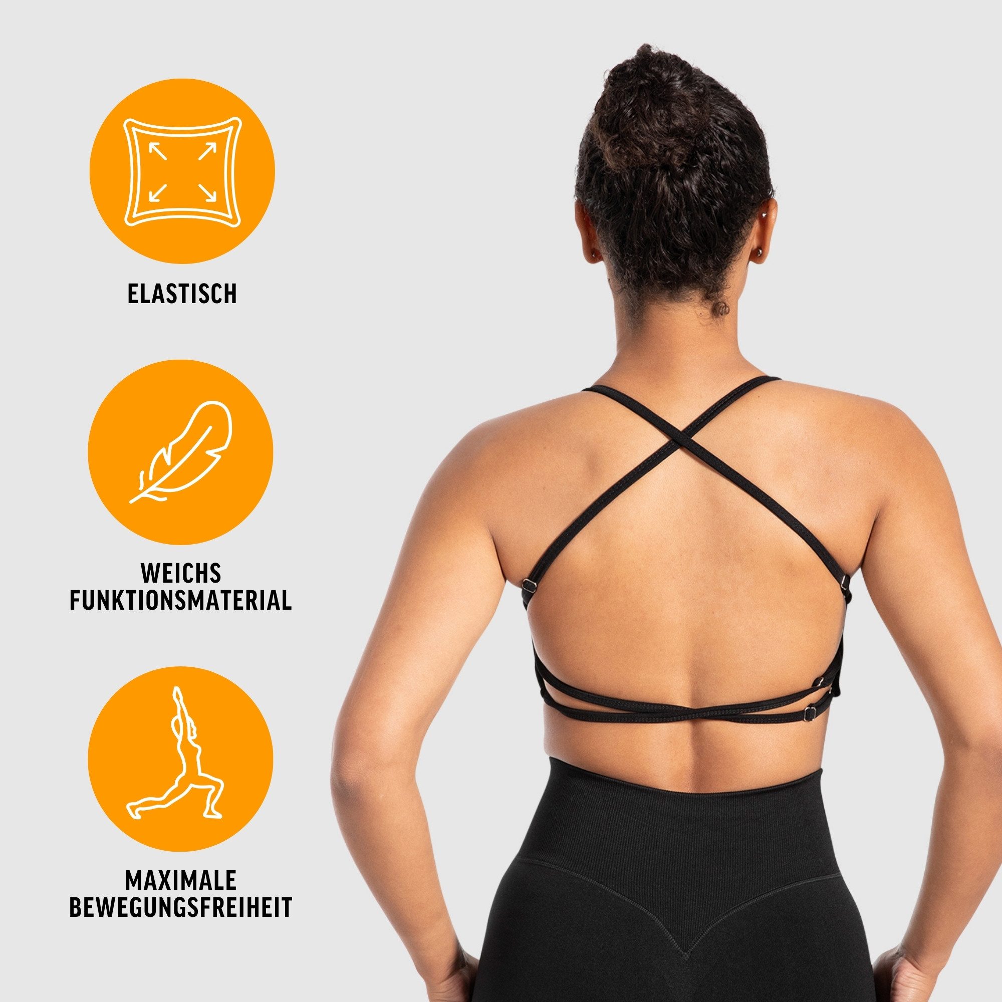 Smilodox Sport-BH Sena, Shaped Fit Top, offener Rücken, überkreuzte Träger günstig online kaufen