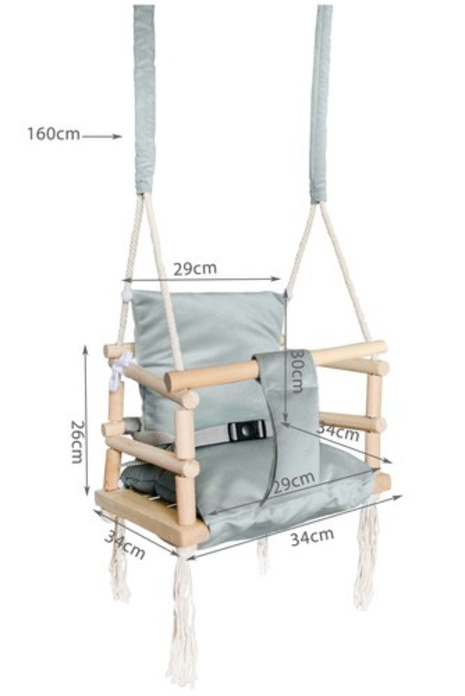 KRUZZEL Babyschaukelsitz Kinderschaukel Gartenschaukel (Spar-Set, 1-tlg), Weiches, samtiges Material, wasserabweisend, leicht zu reinigen