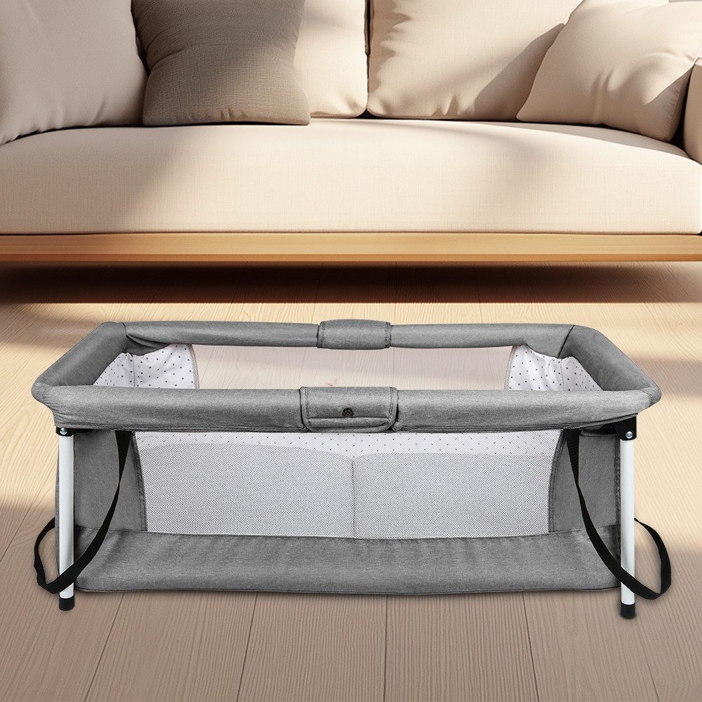 JEOBEST Baby-Reisebett 2-in-1 Reisebett, Faltbares Kinderreisebett Kinderbett mit Moskitonetz, Babybett mit weicher Komfort-Matratze inkl. Rucksack-Tragetasche