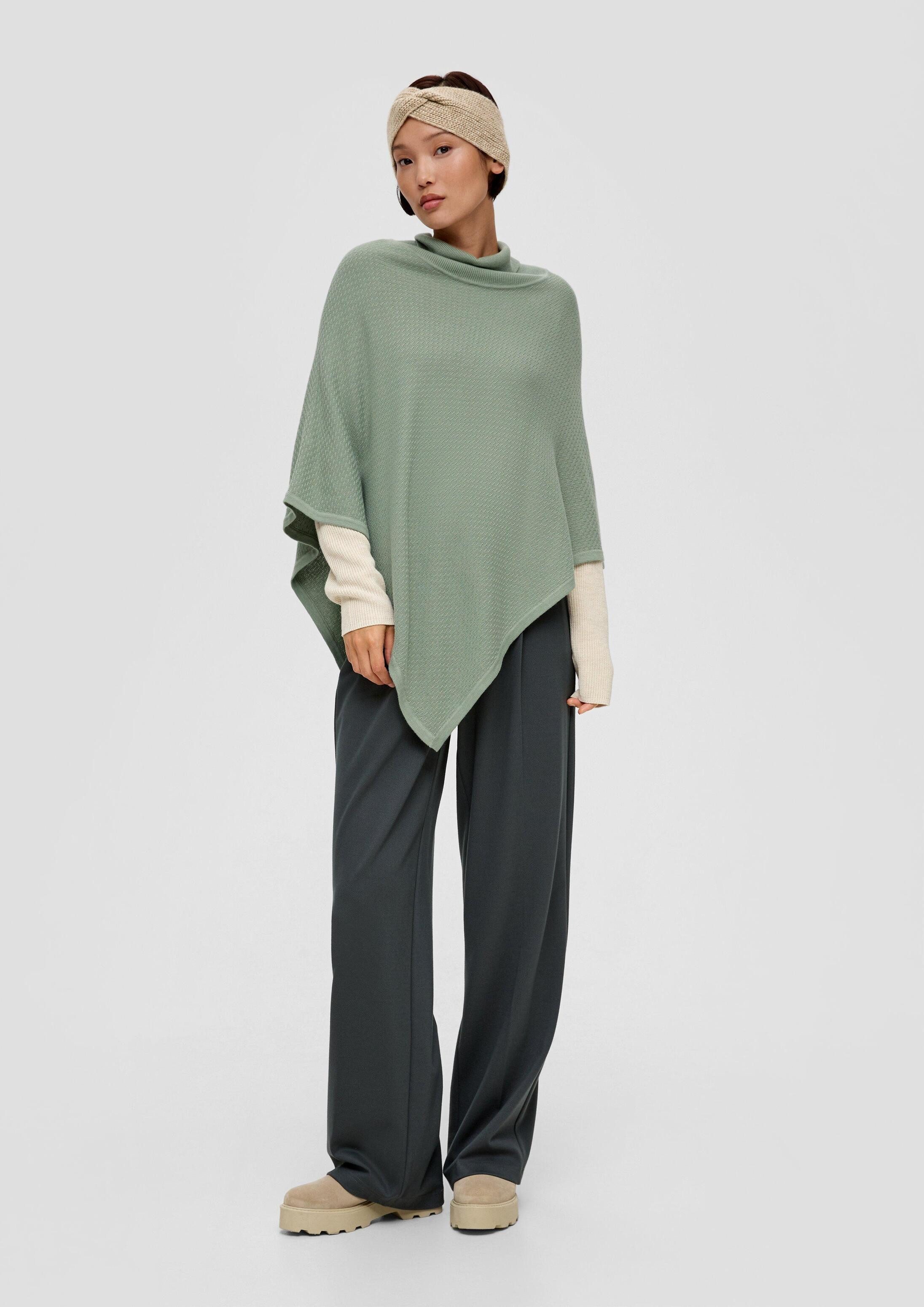 s.Oliver Poncho Indoor-Poncho Poncho aus Viskose-Baumwoll-Mix