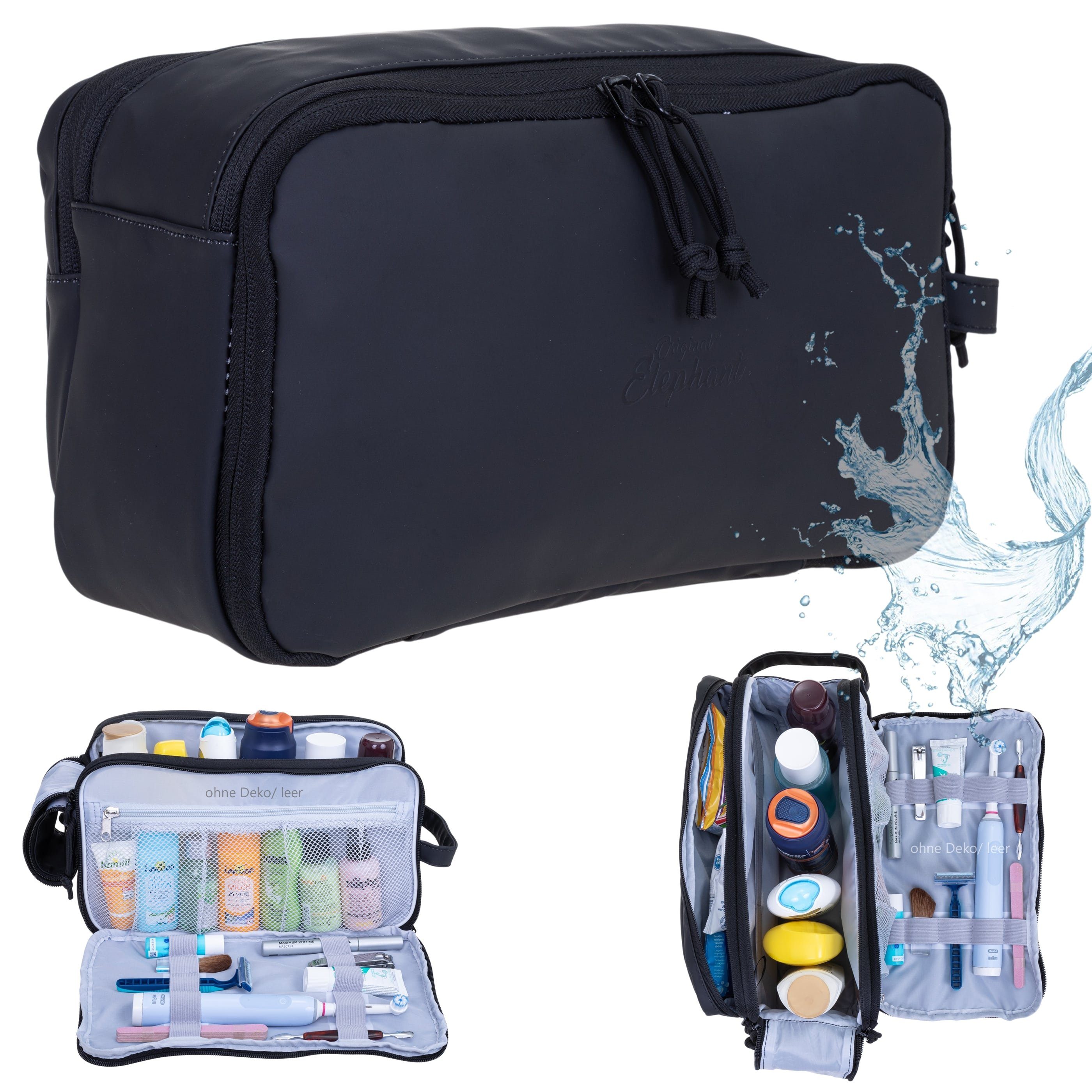 ELEPHANT Kulturbeutel Travel Hydro Washbag Herren Damen Reise wasserabweisend aus Plane, Kulturtasche Kosmetiktasche Reise Tasche Sauna Sport