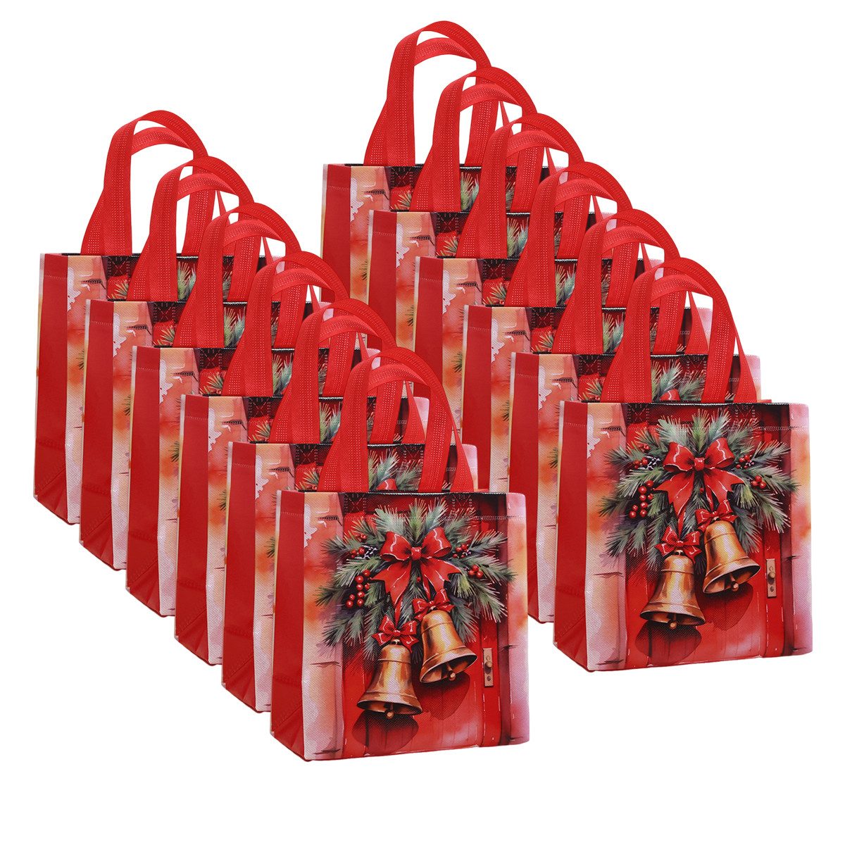 Coonoor Упаковочная бумага 12er-Pack Weihnachtsgeschenktaschen, wasser- und schmutzabweisende, (12St), Tragetaschen für Weihnachtseinkäufe und Geschenkverpackungen