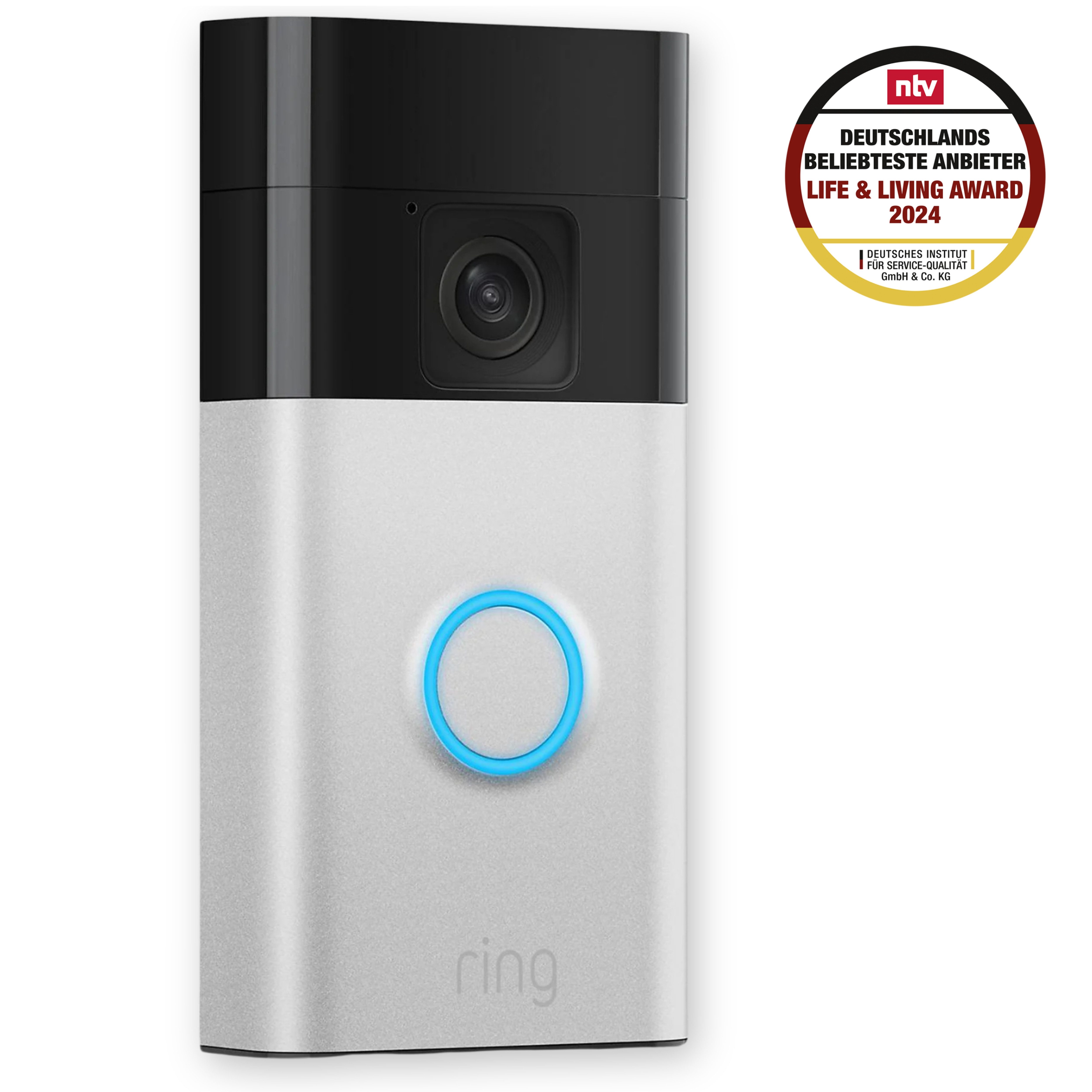 Ring Smart Home Türklingel Sicherheitskamera (Neueste Generation) Battery Video Doorbell (Außenbereich, Innenbereich, WLAN, Selbstinstallation in 5 Minuten, Privatsphäre-Einstellungen)