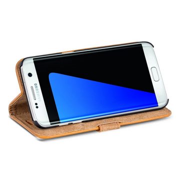 CoolGadget Handyhülle Retro Klapphülle für Samsung Galaxy S7 Edge 5,5 Zoll, Schutzhülle Wallet Case Kartenfach Hülle für Samsung Galaxy S7 Edge