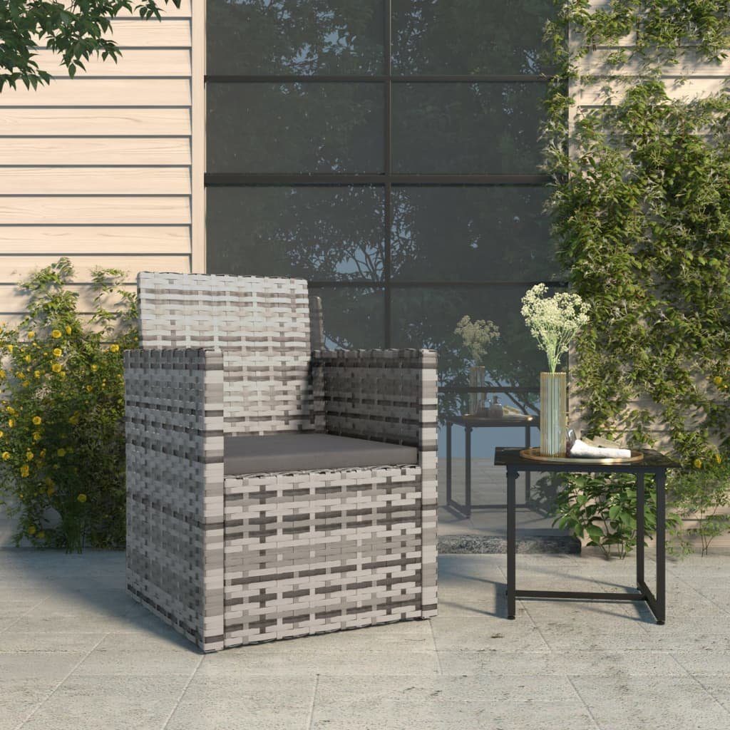 furnicato Gartensessel mit Kissen 53x57x75 cm Grau mit Anthrazit Kissen (1-St), Witterungsbeständiger Loungesessel mit stabilem Stahlrahmen