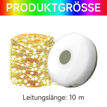 JOEAIS Lichterkette Led Camping Lichterkette USB 2000mAh Wasserdichte IP67 Verstaubare 10m, 5 Helligkeit Dimmbar Aufrollbar Tragbare Lichterkette Outdoor