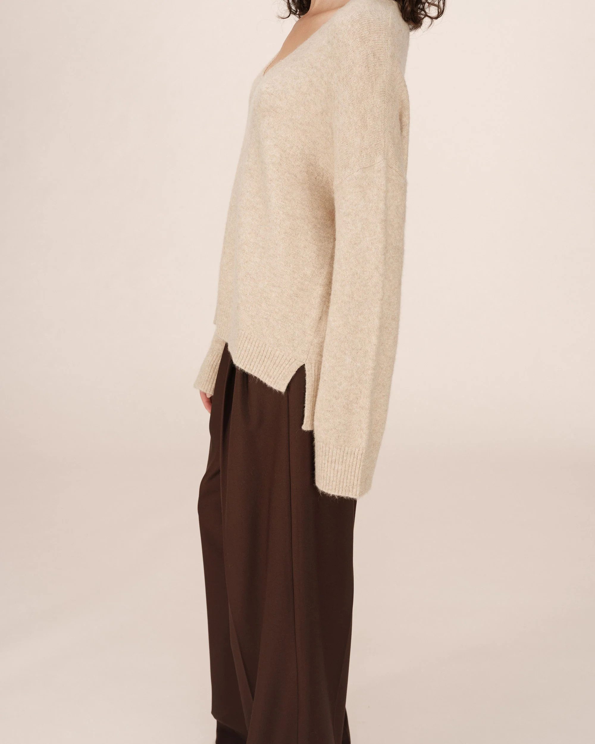 Grace & Mila Strickpullover Lurex Sweater SALVADOR - Pullover mit V-Ausschnitt