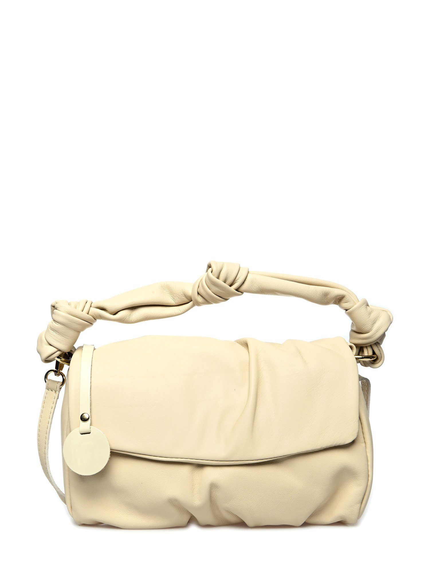 Renata Corsi Umhängetasche, Elegante Beige Crossbody-Tasche aus 100% Leder mit Magnetverschluss