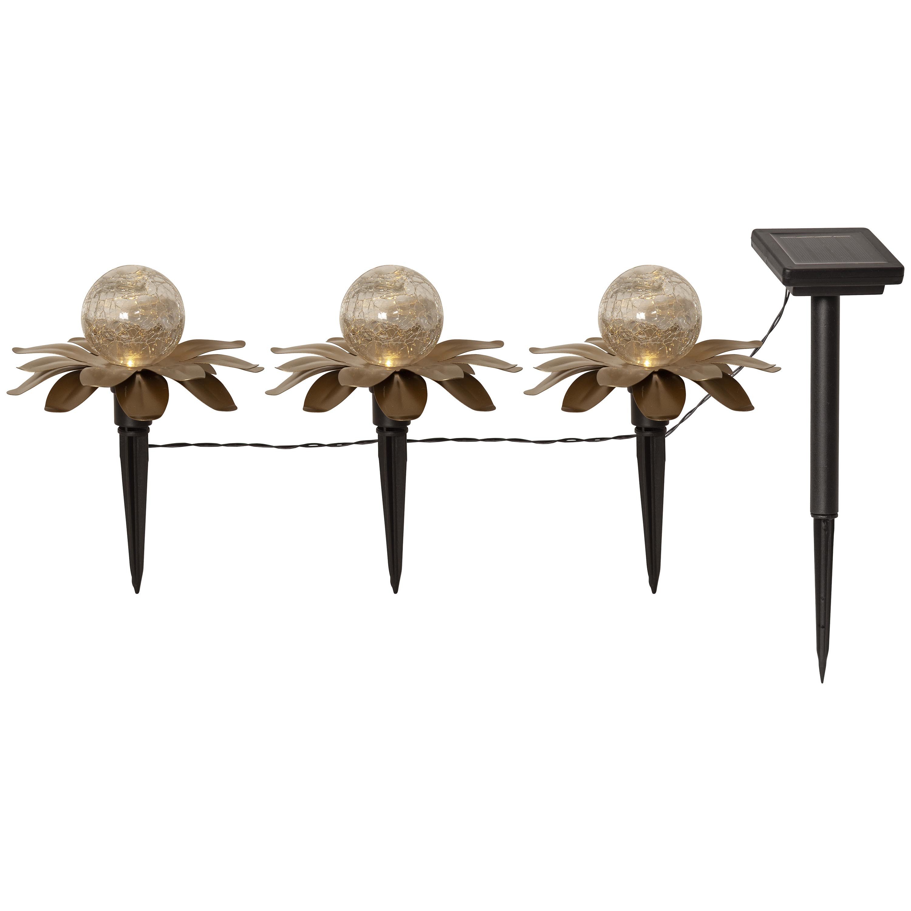 STAR TRADING LED Solarleuchte Lilly, Solar Glaskugel, Dekospieß Lilly