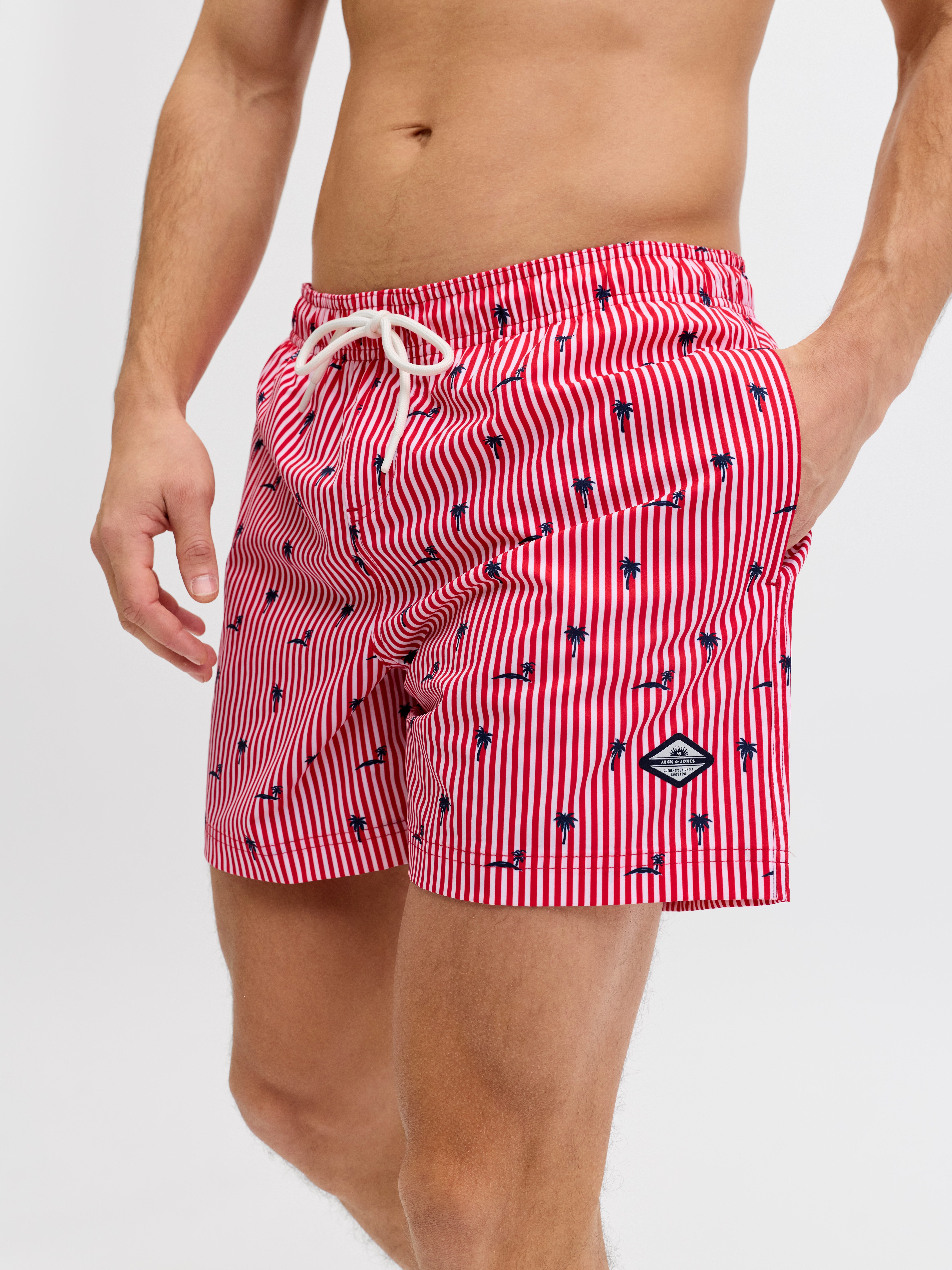 Jack & Jones Badeshorts JPSTMAUI BREEZE MINI STRIPE SWIM SRT SN Kunstfaser, normal geschnitten