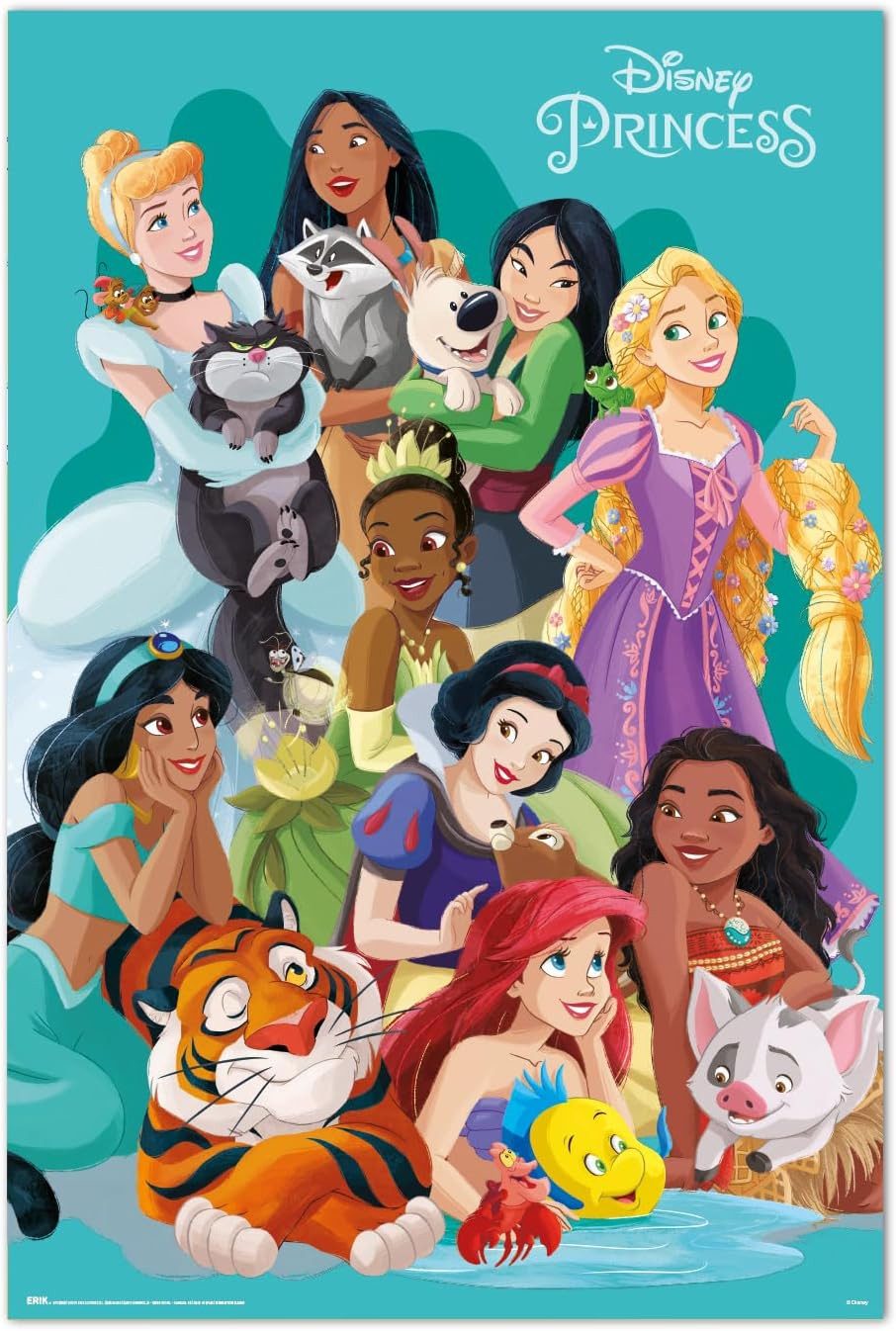 Poster Prinzesinnen mit Haustieren - Плакат 61x91,5 cm